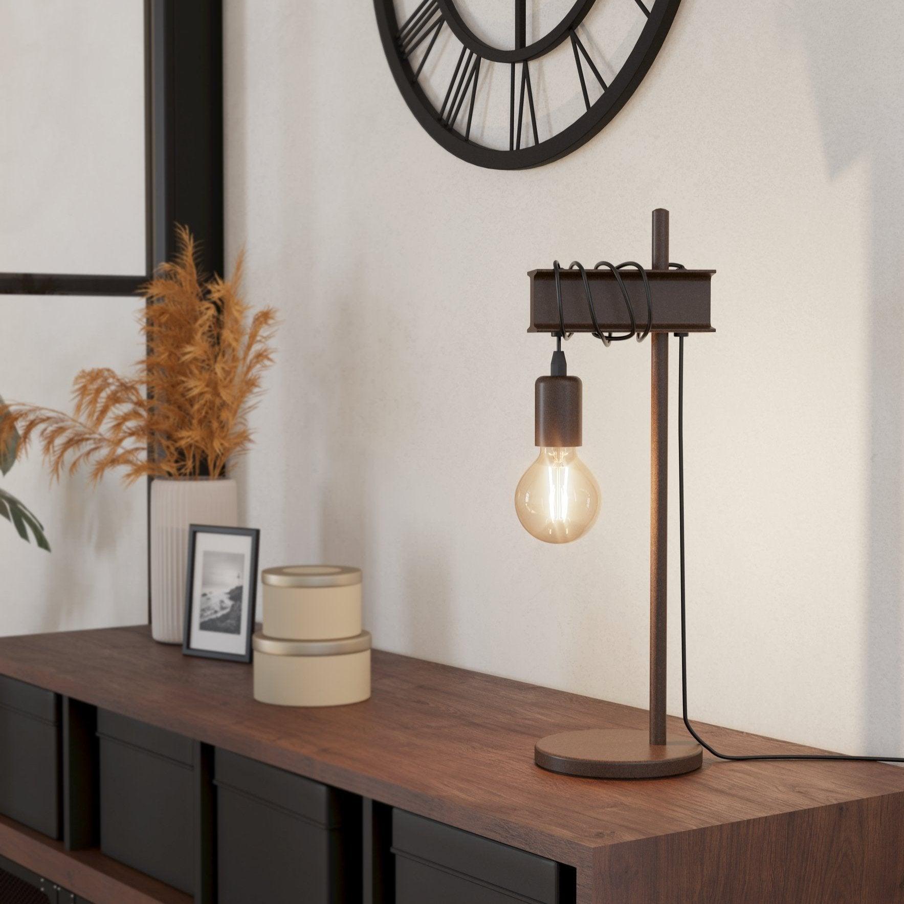 eglo townshend 4 brown metal table lamp
