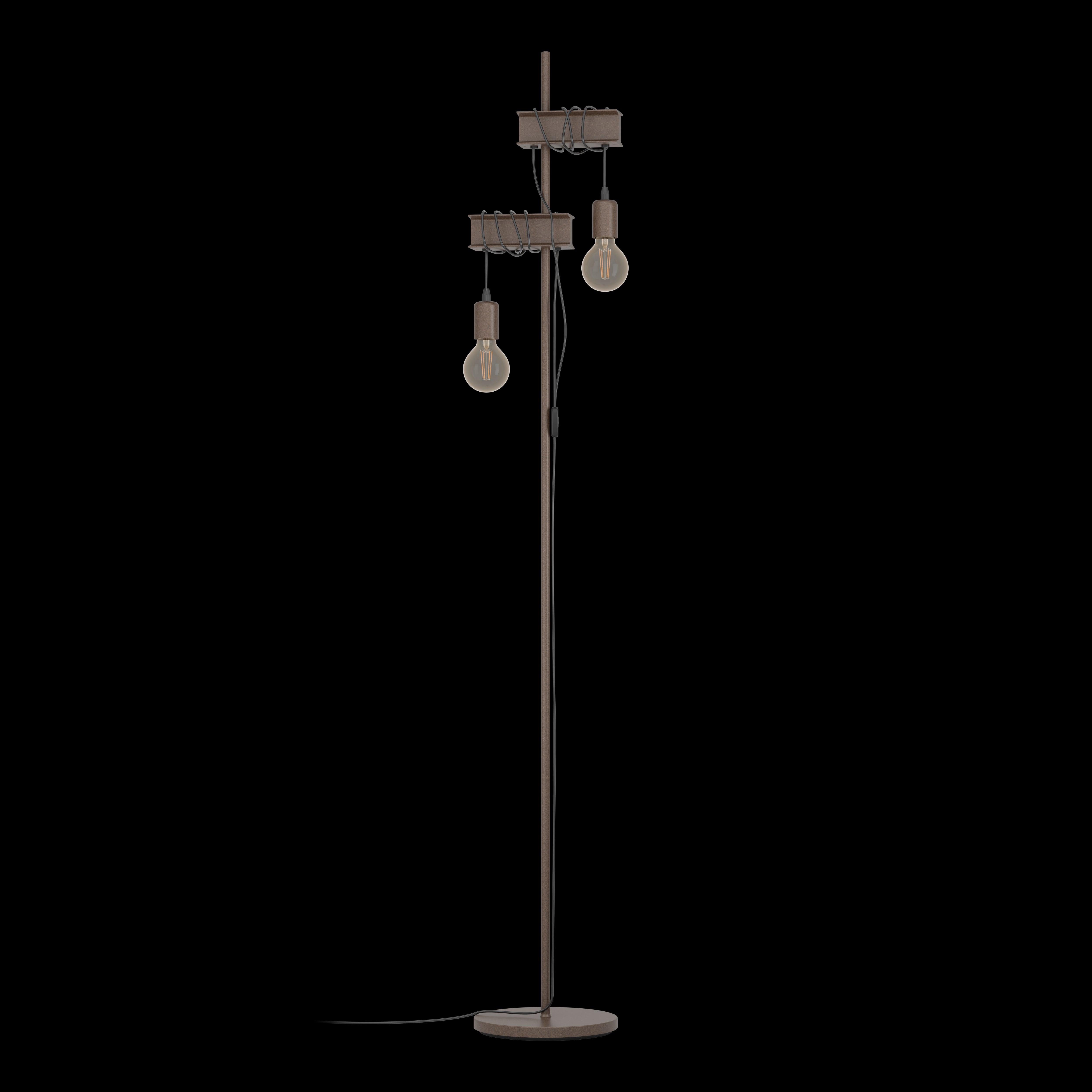 eglo townshend 4 2 light brown metal industrial floor lamp living room image