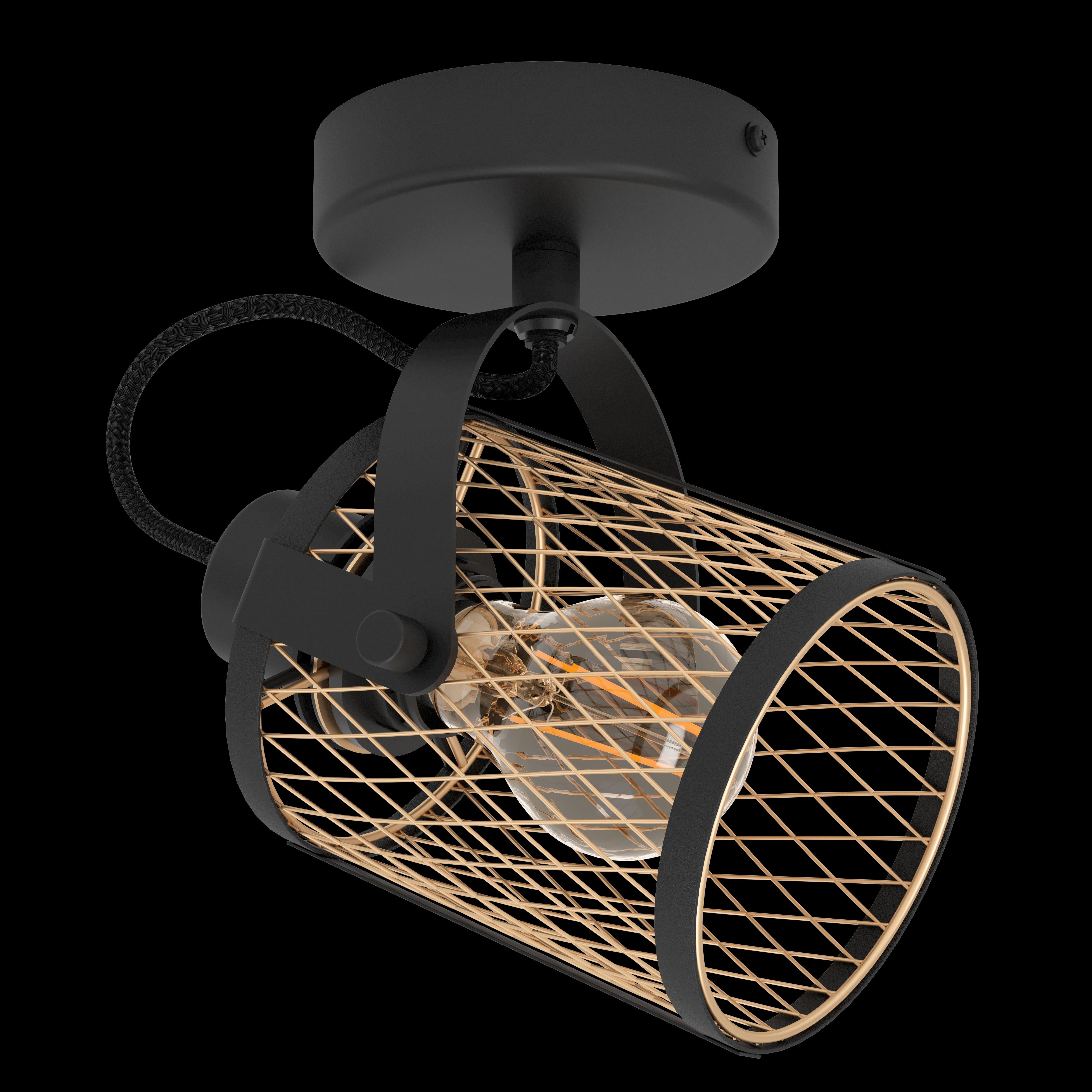 eglo dellow brass mesh black spotlight living room image