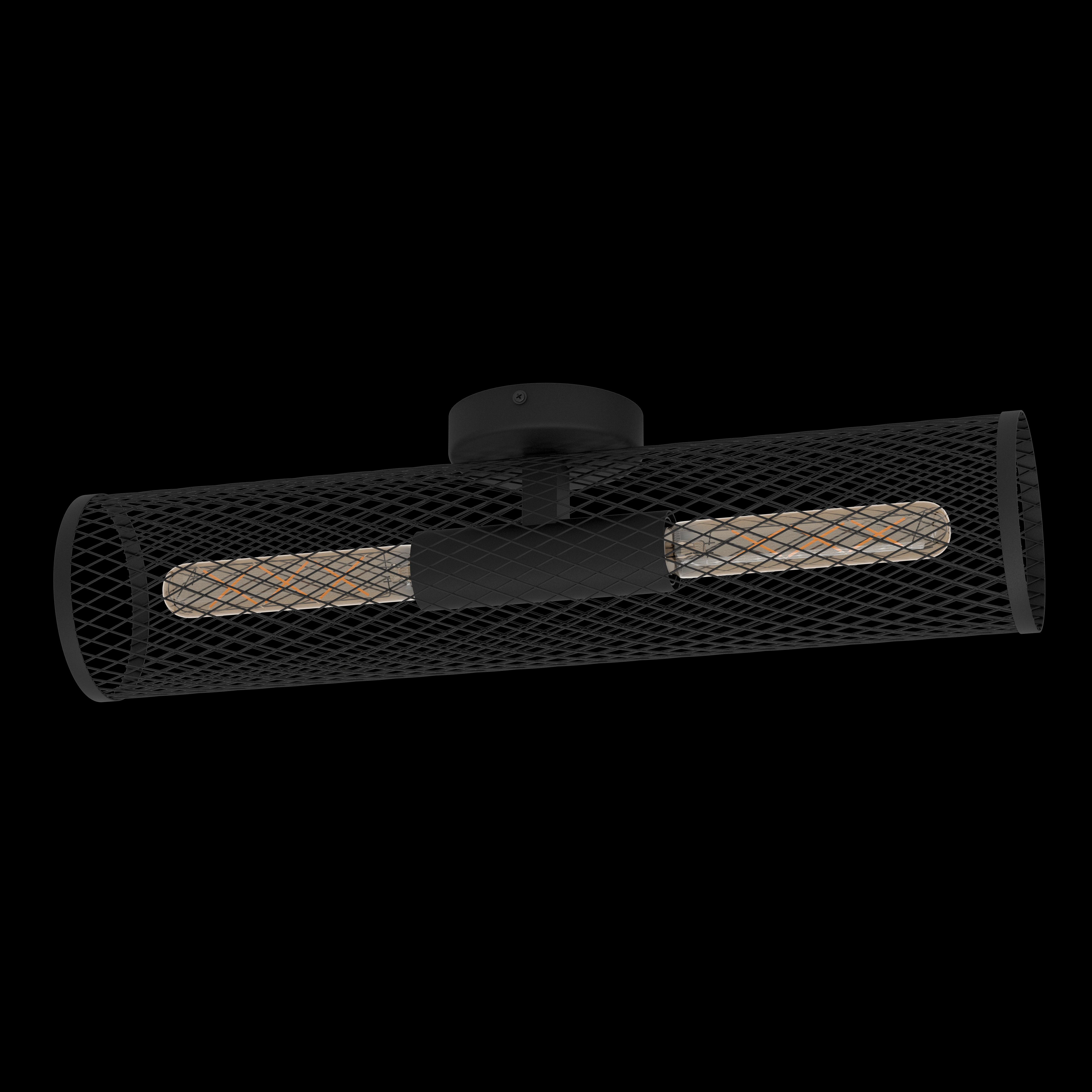 eglo redcliffe black 2 light mesh flush living room image