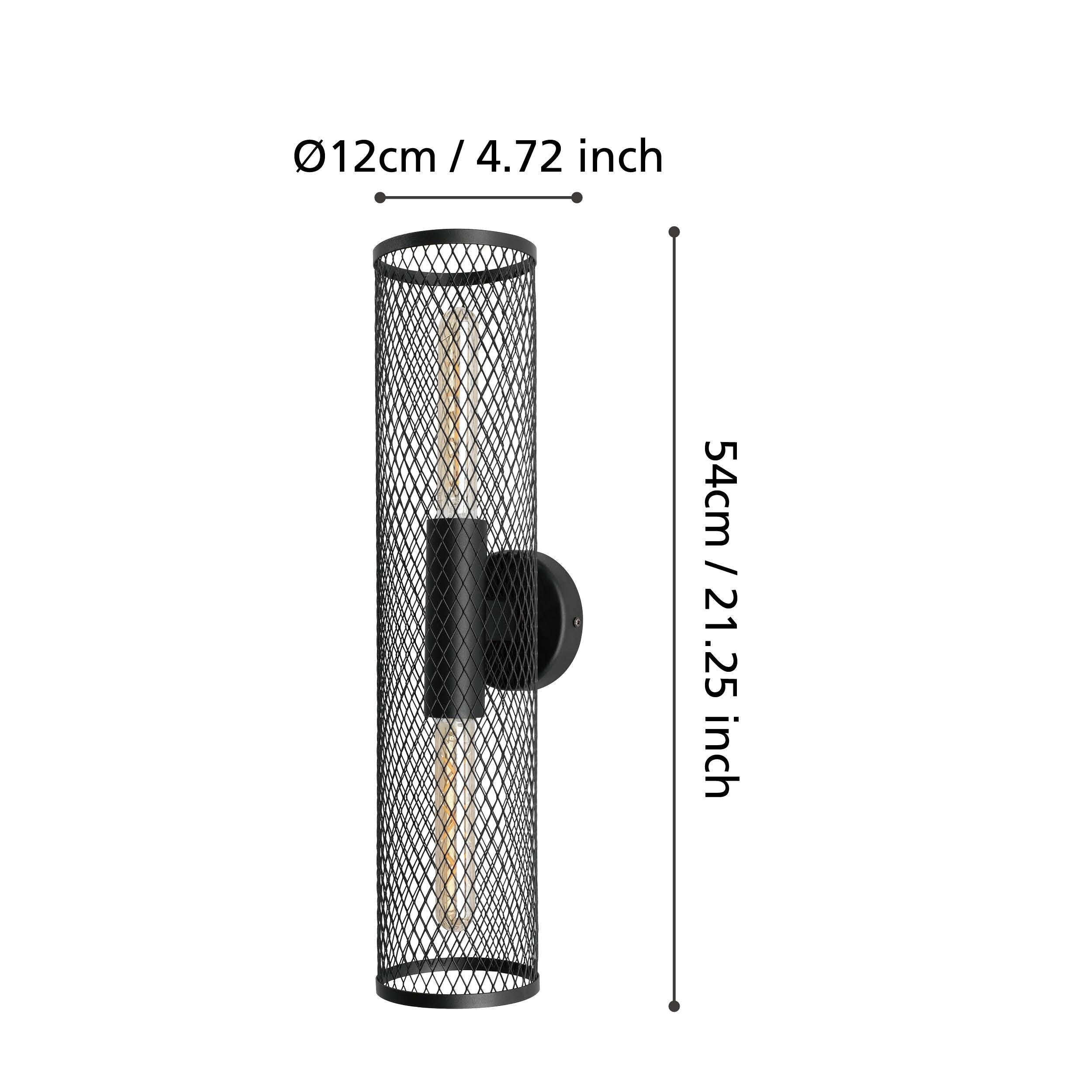 eglo redcliffe black 2 light mesh flush living room close up