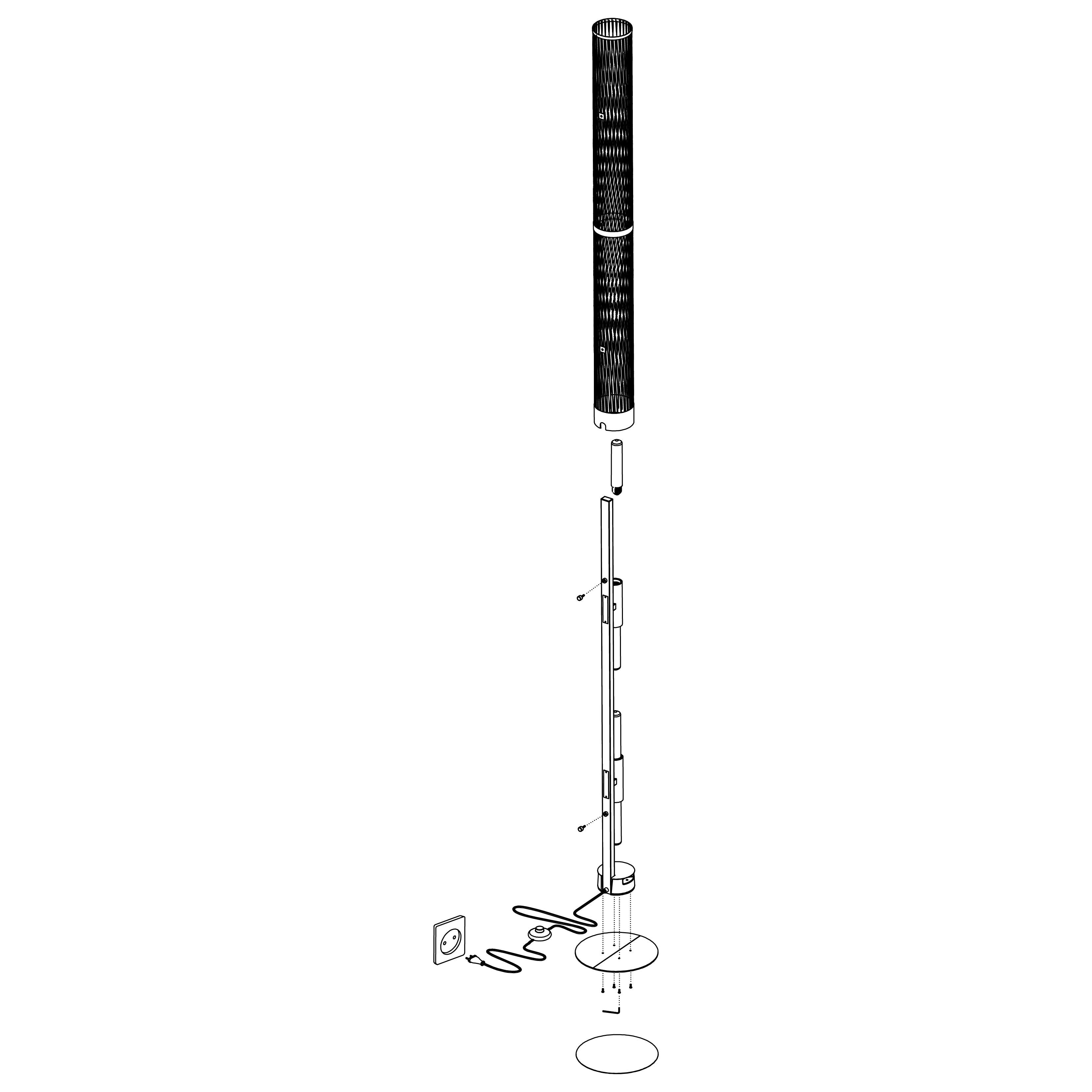eglo redcliffe long black metal mesh cylinder floor lamp kitchen lighting