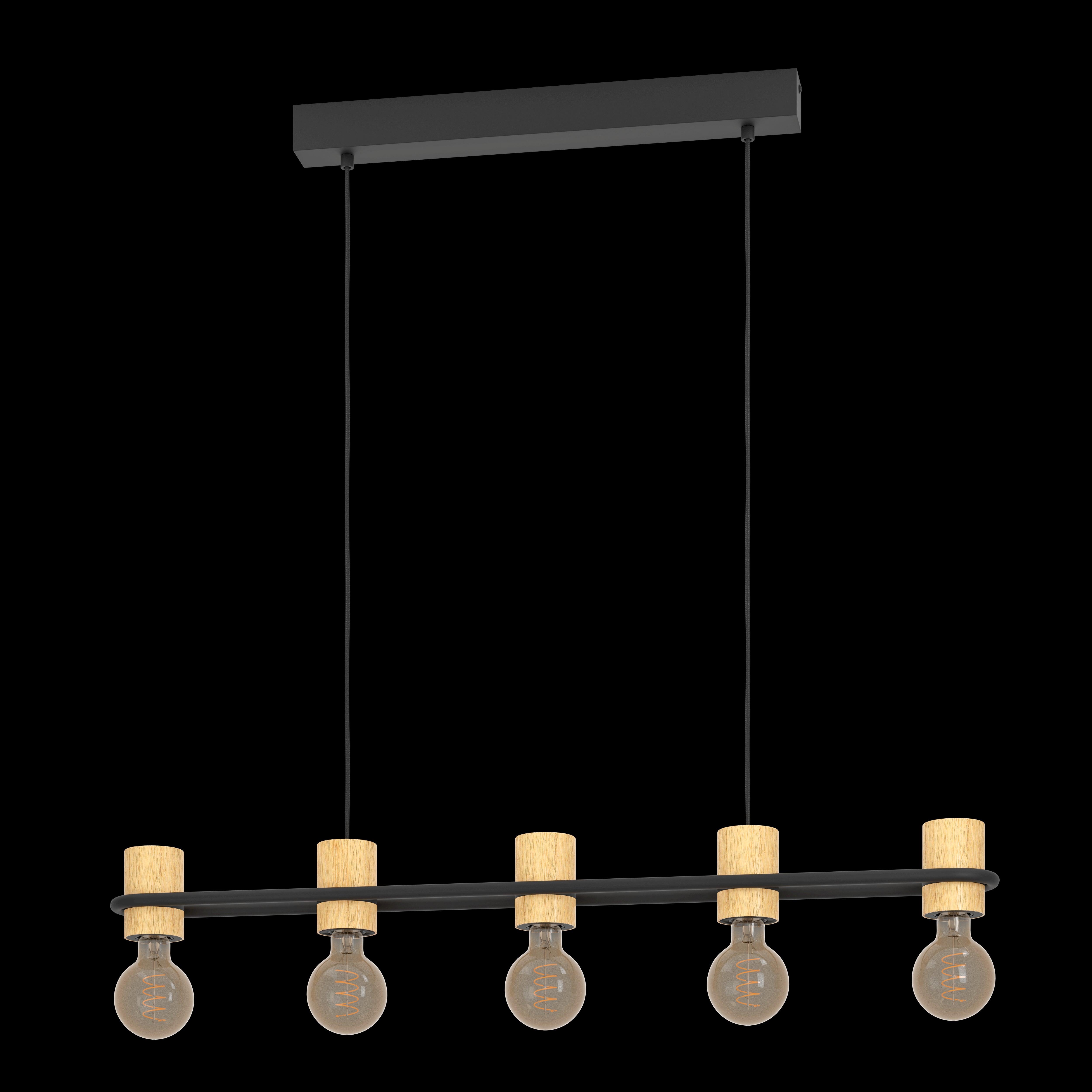 eglo chieveley black metal 5 light ceiling pendant Kitchen Lighting Close Up
