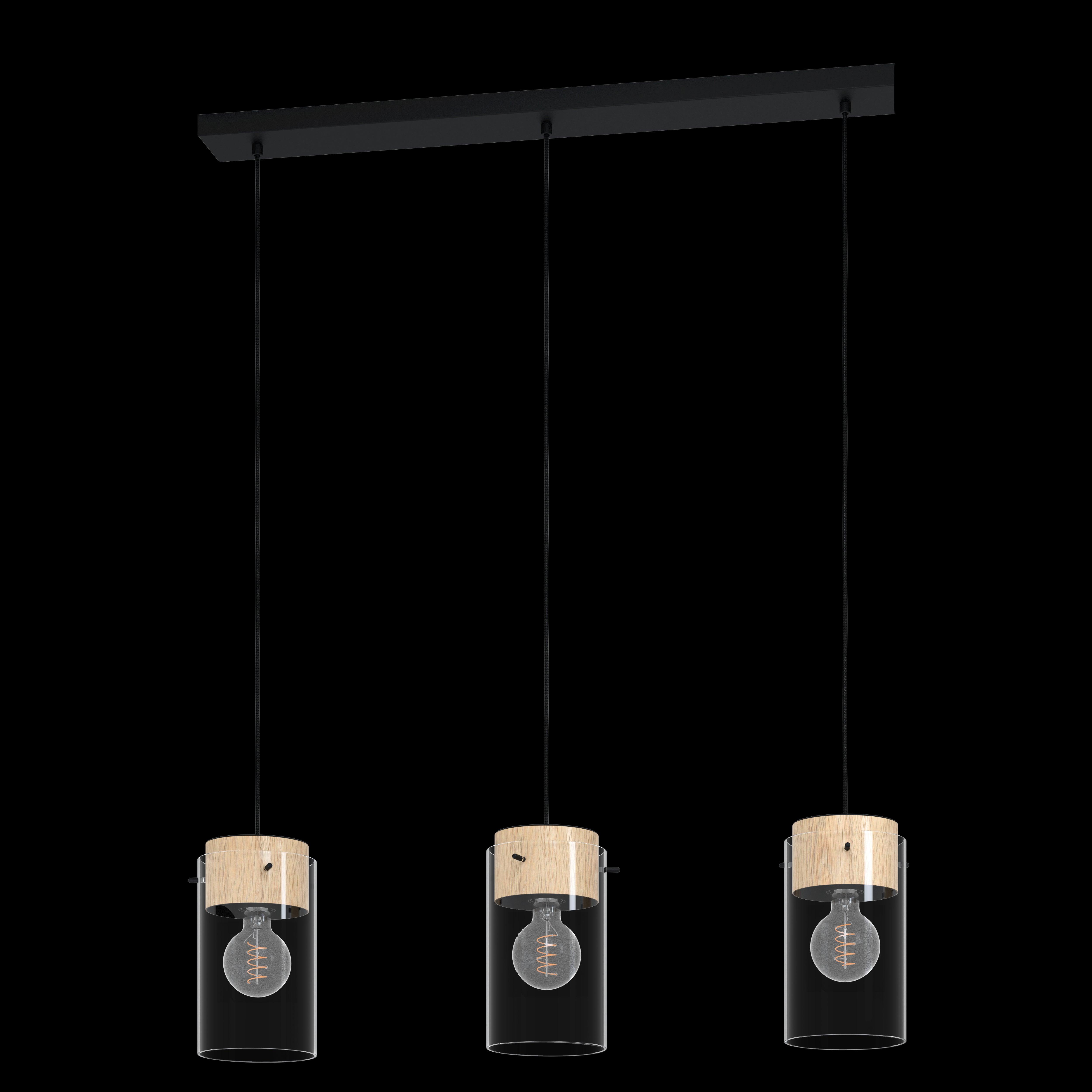 eglo madreselva 3 light clear glass shaded ceiling pendant