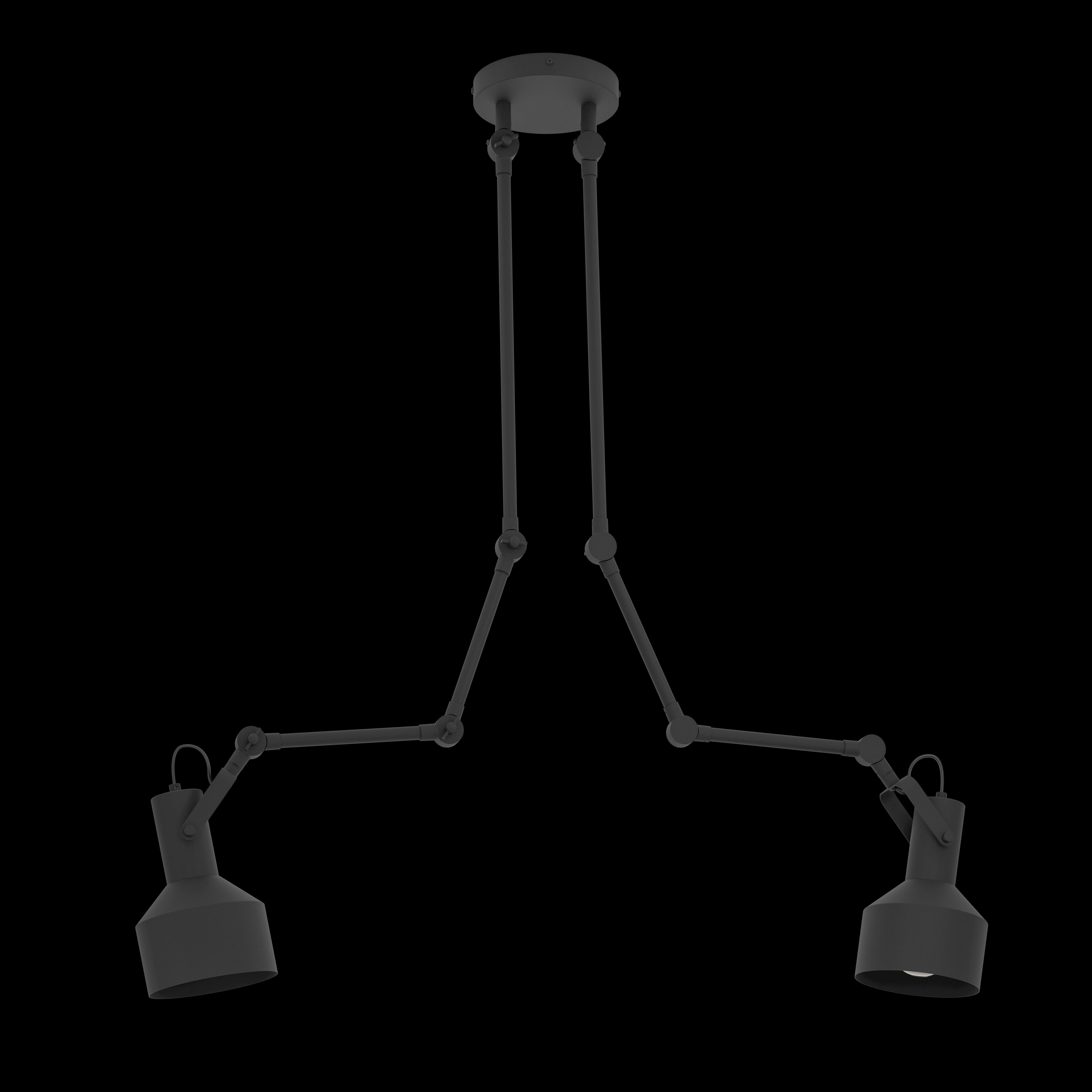 eglo takeley adjustable 2 light black metal spotlight living room close up
