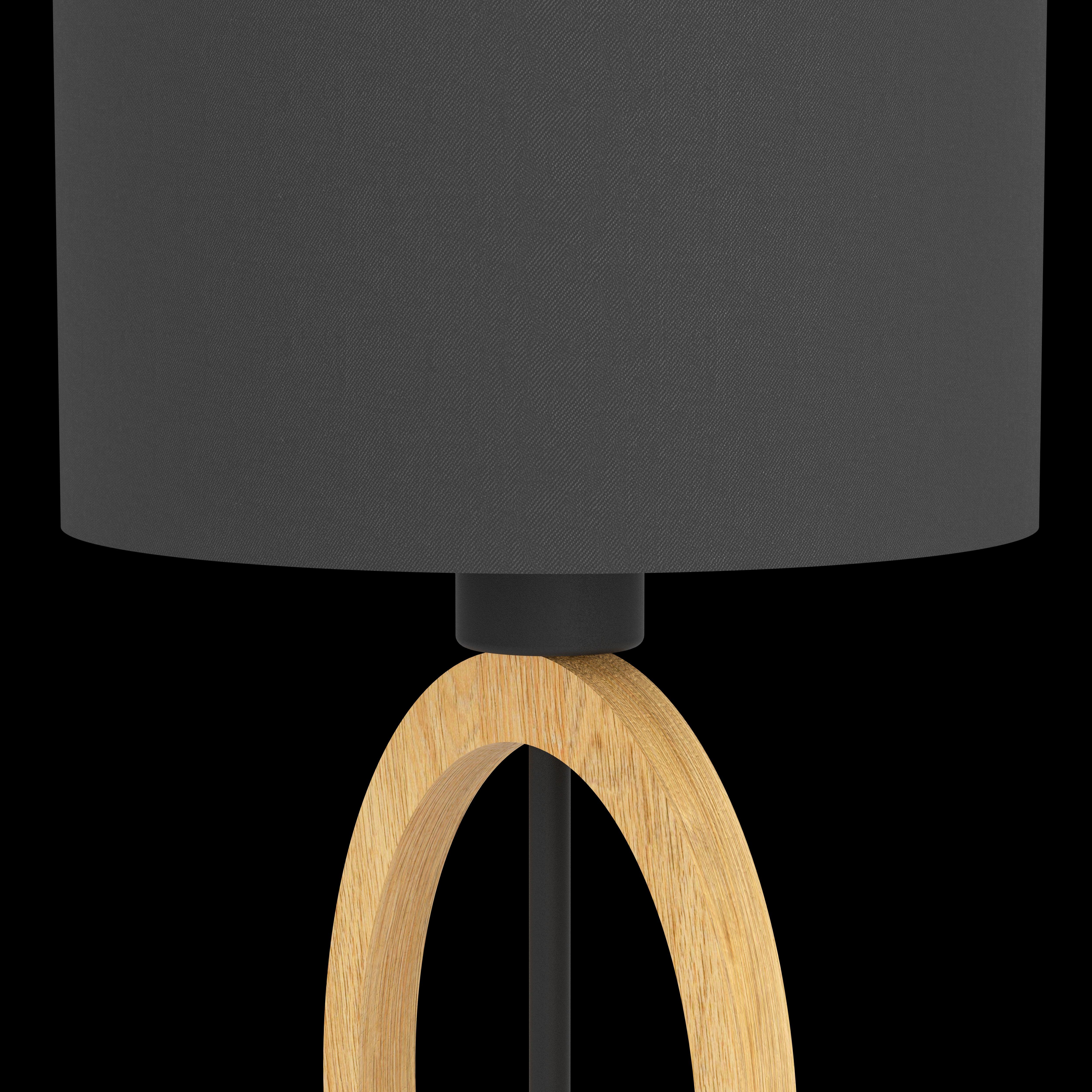 eglo basildon 1 black rubber wood table lamp black shade kitchen lighting