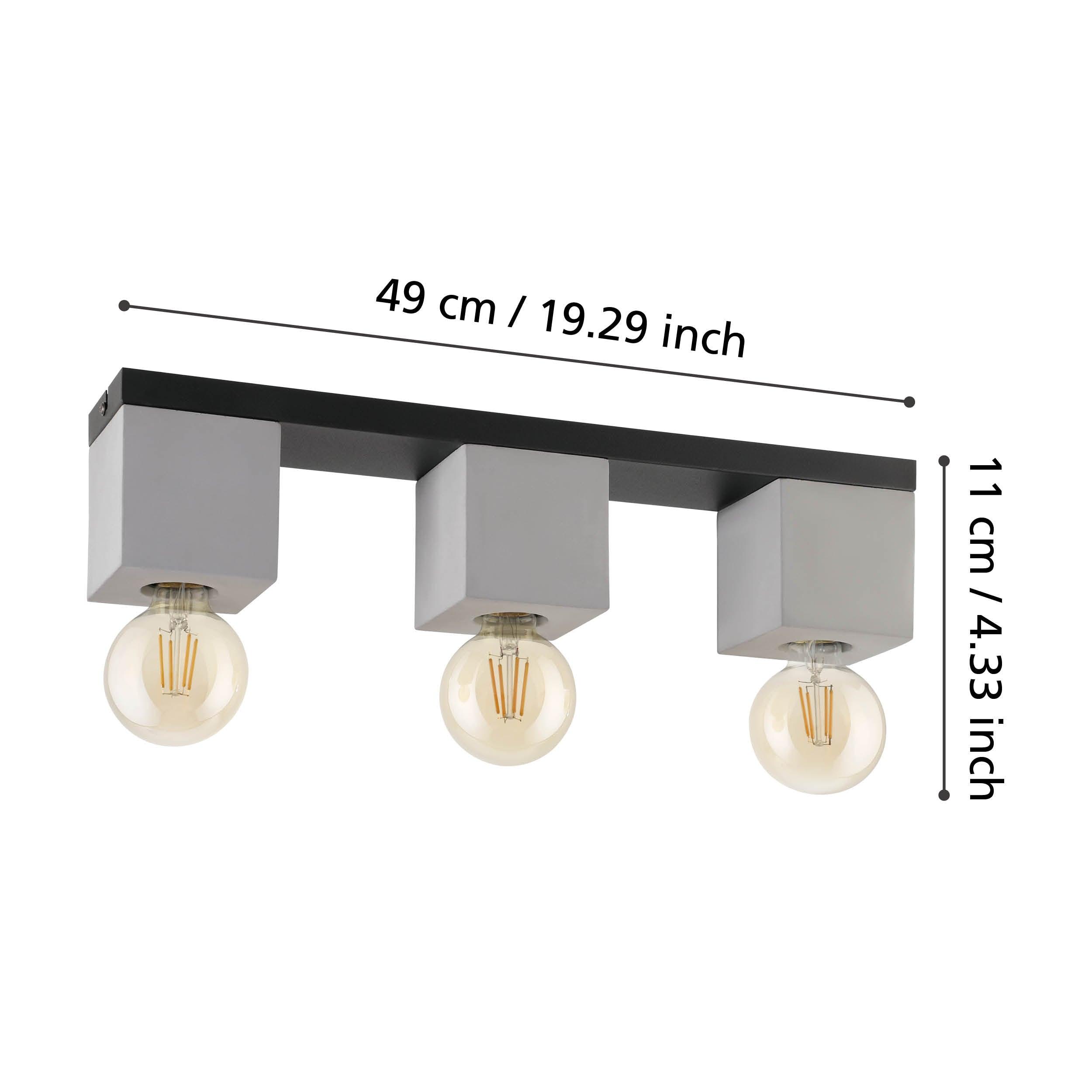 eglo prestwick 3 flush 3 light concrete ceiling light kitchen lighting