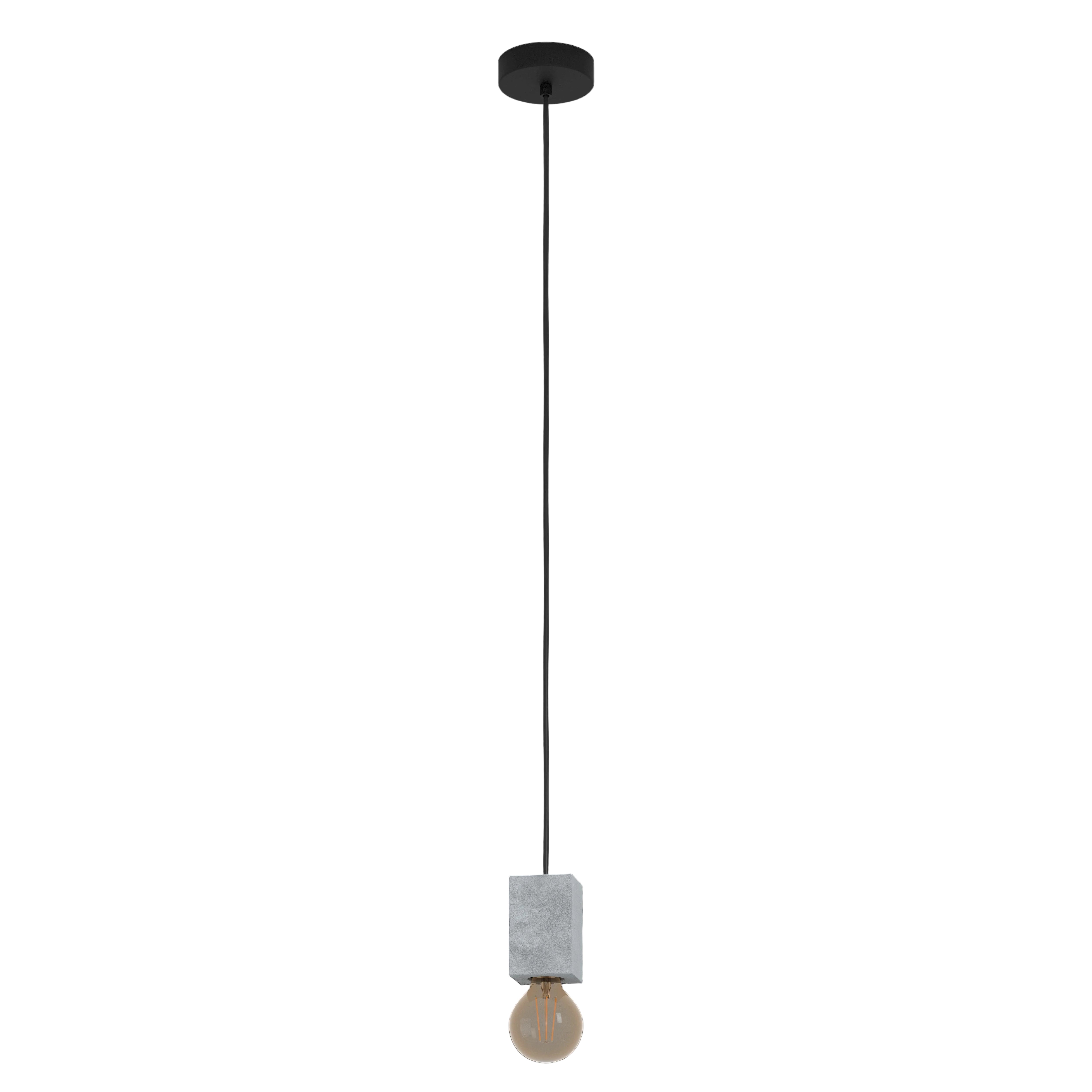 eglo prestwick 3 concrete black ceiling pendant