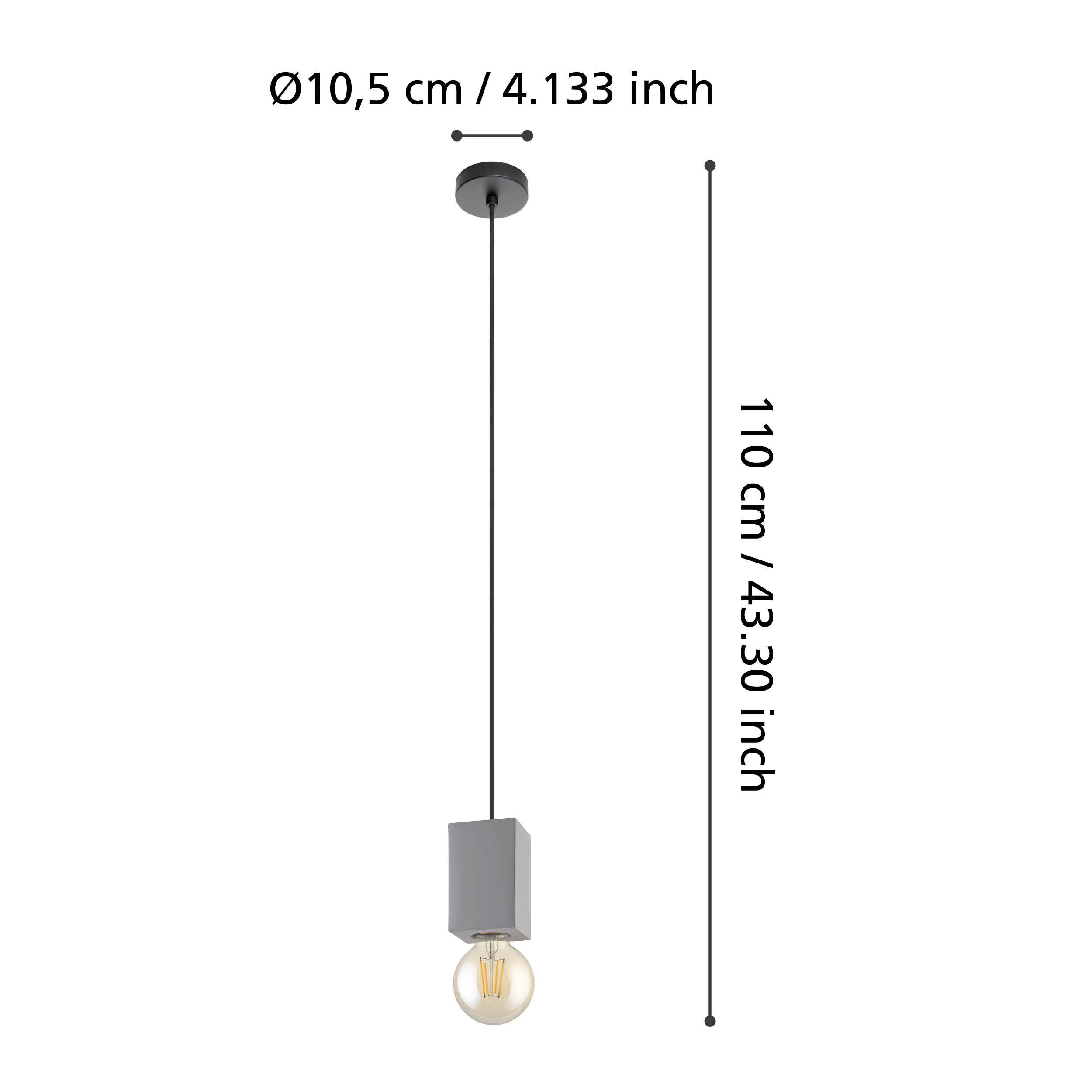 eglo prestwick 3 concrete black ceiling pendant living room image