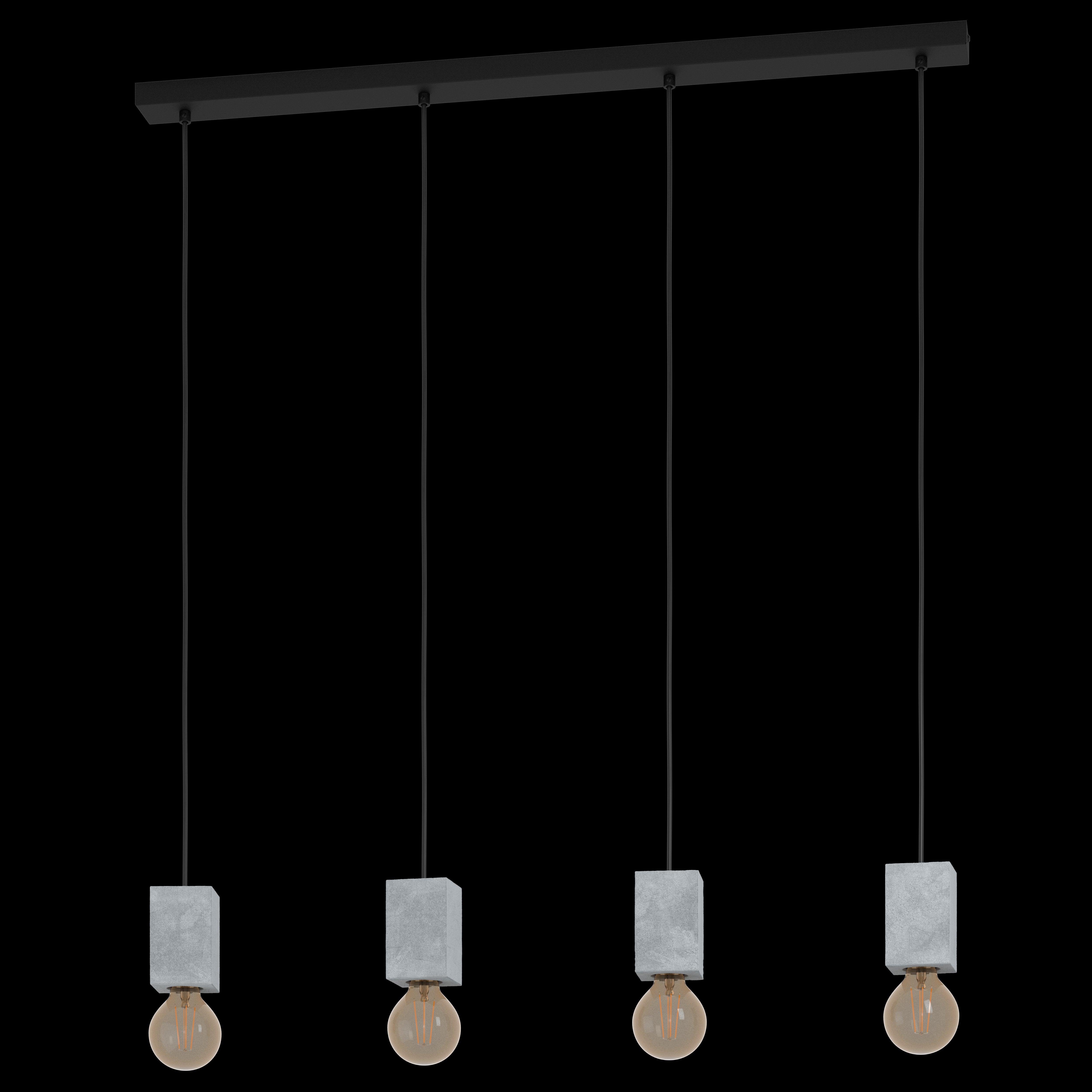 eglo prestwick 3 concrete black 4 light bar ceiling pendant