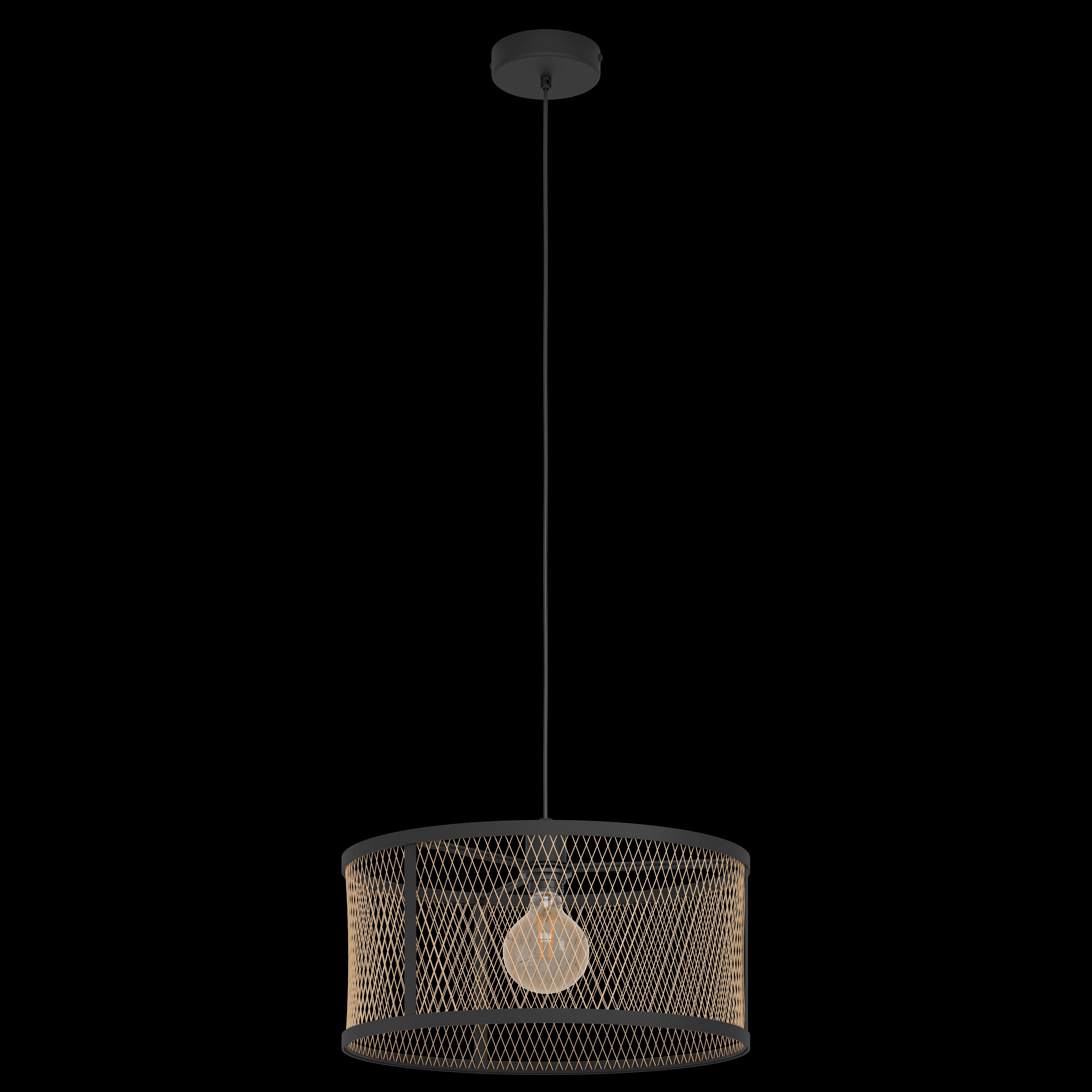 eglo dellow black brass round mesh shade ceiling pendant 1
