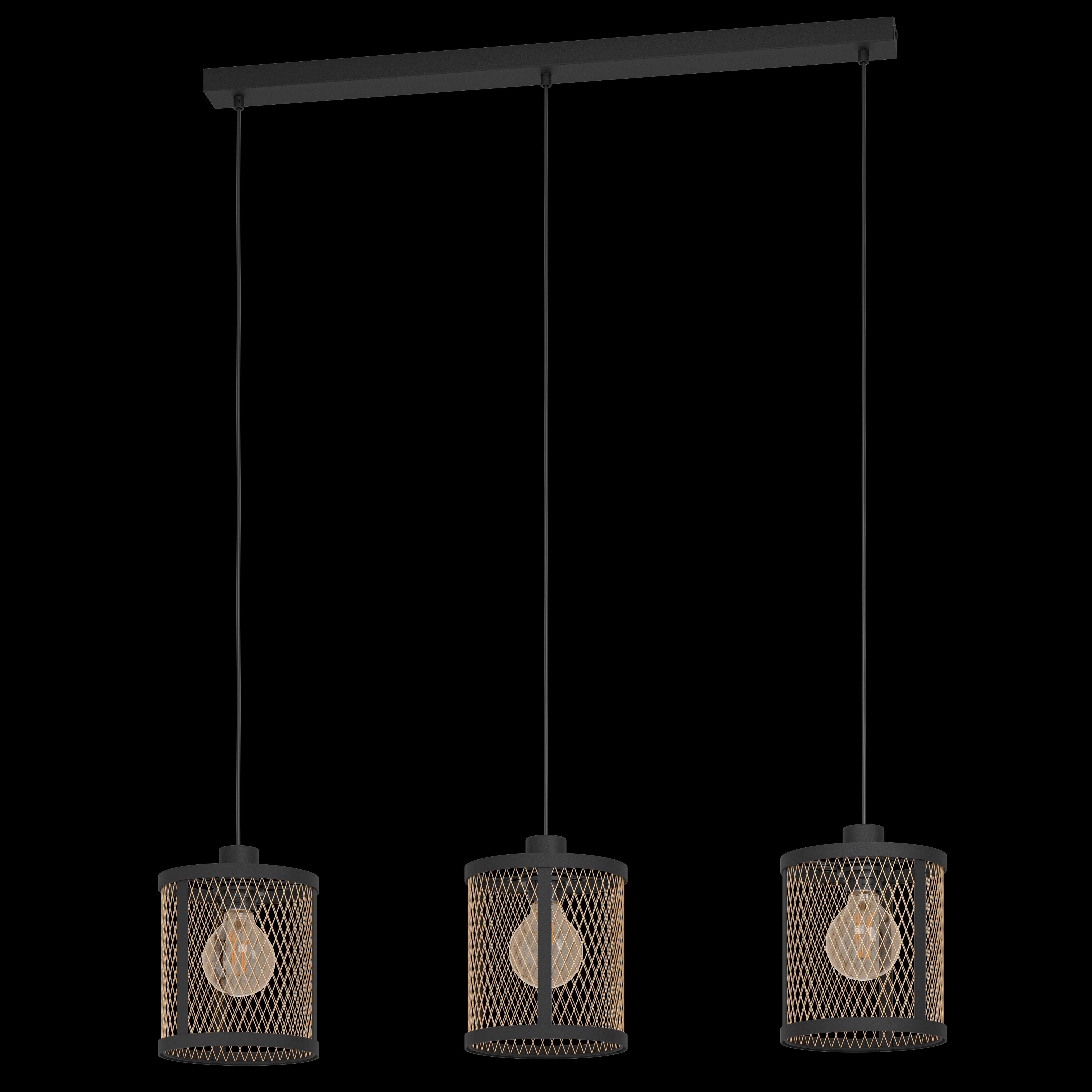eglo dellow black brass round mesh shade ceiling pendant living room image