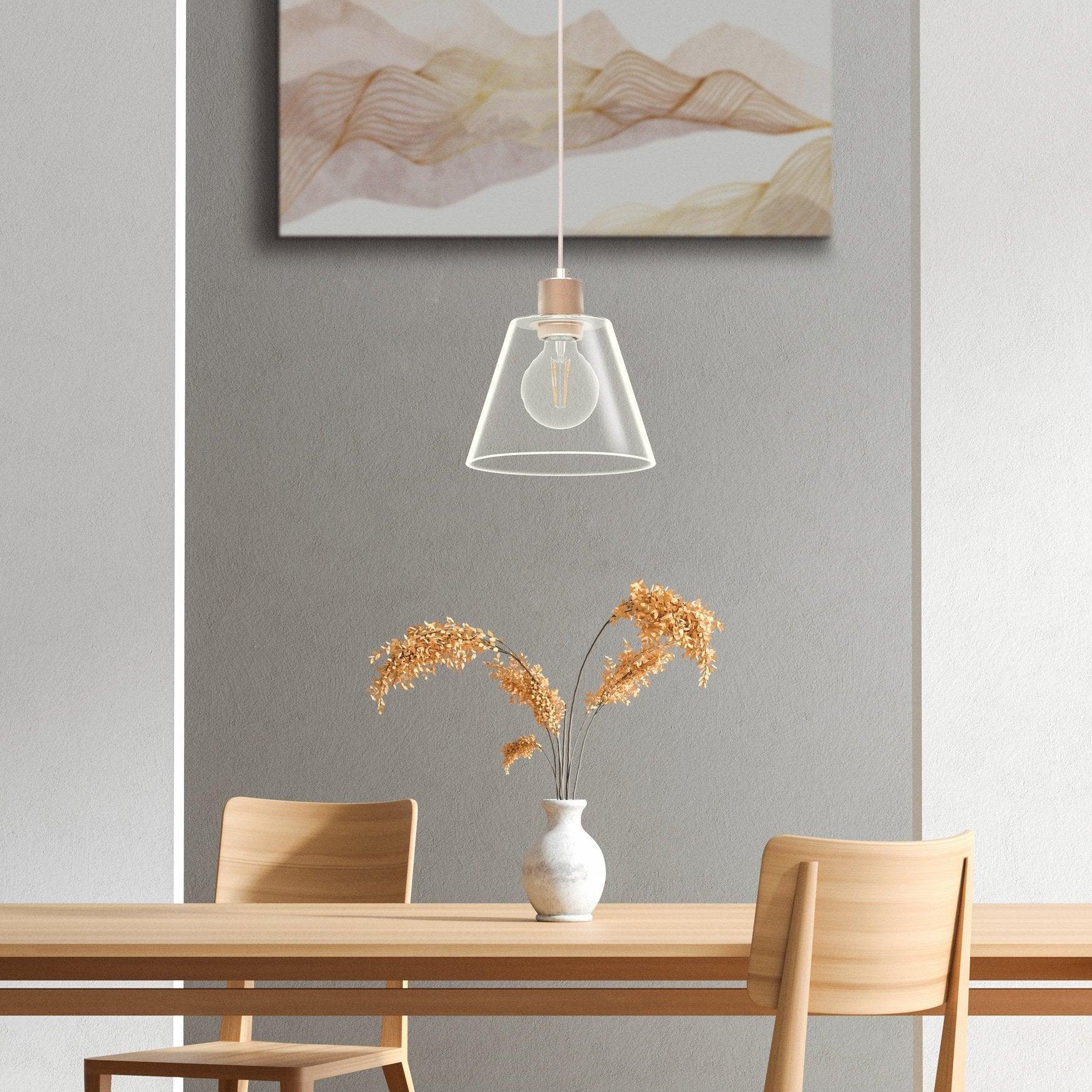 eglo copley rose gold glass ceiling pendant