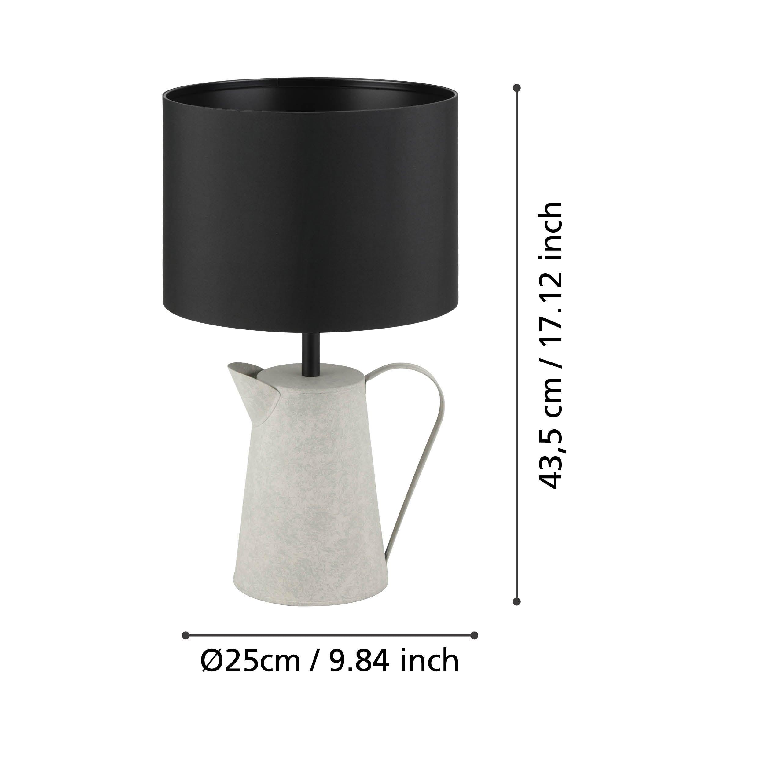eglo kensal watering can design table lamp black shade living room close up