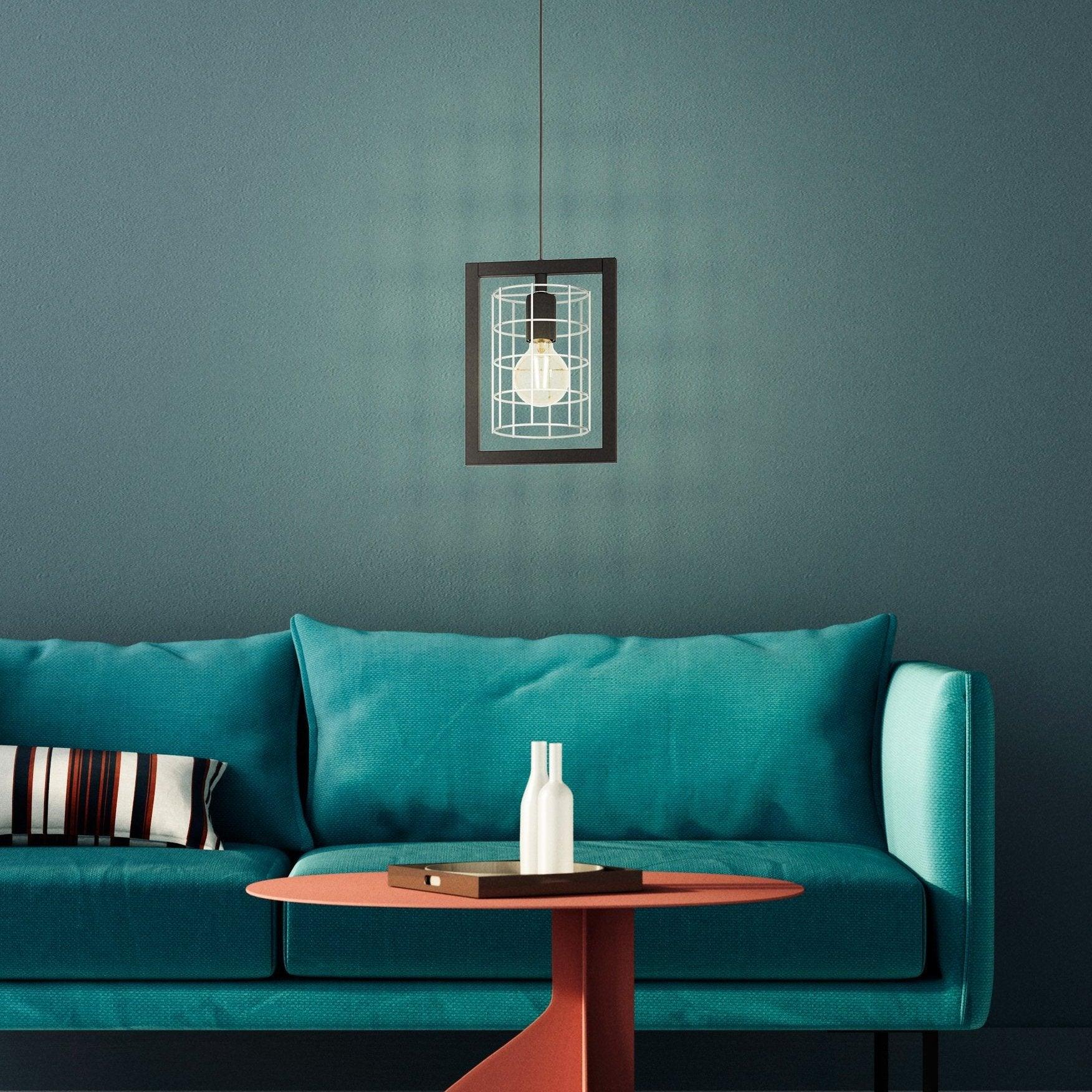 eglo jubily black zinc caged ceiling pendant