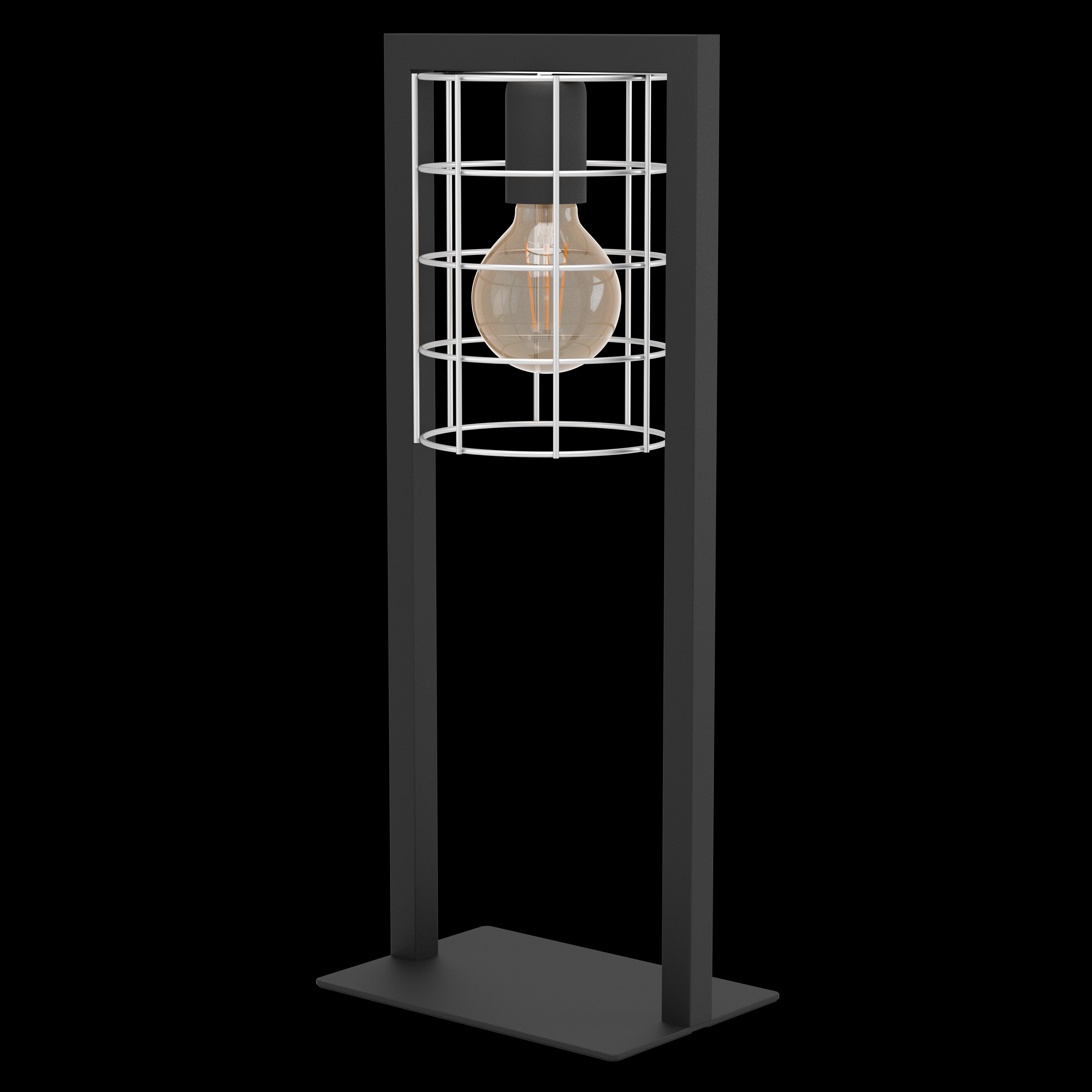 eglo jubily black metal table lamp zinc cage shade