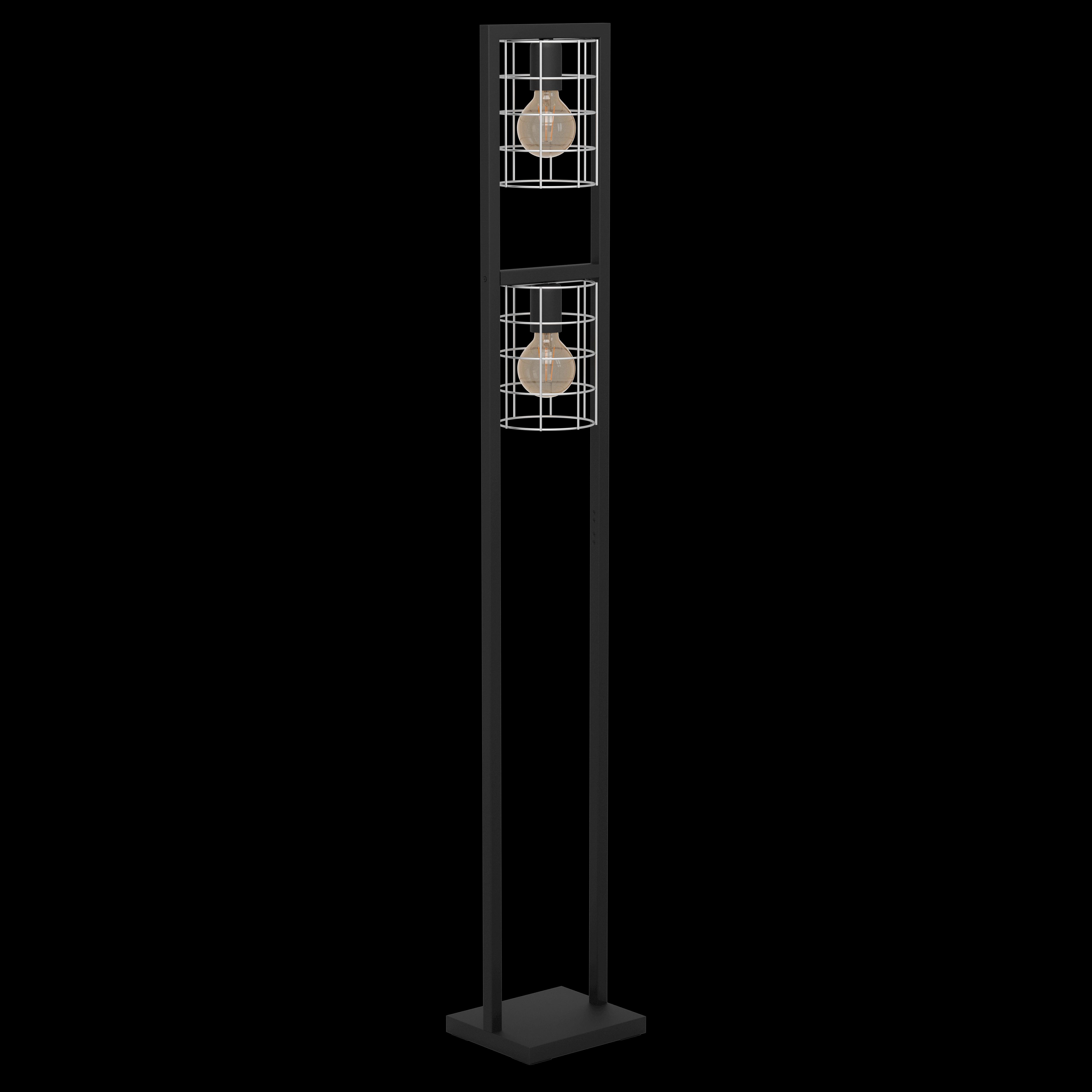 eglo jubily 2 light black metal framed floor lamp zinc wire shades