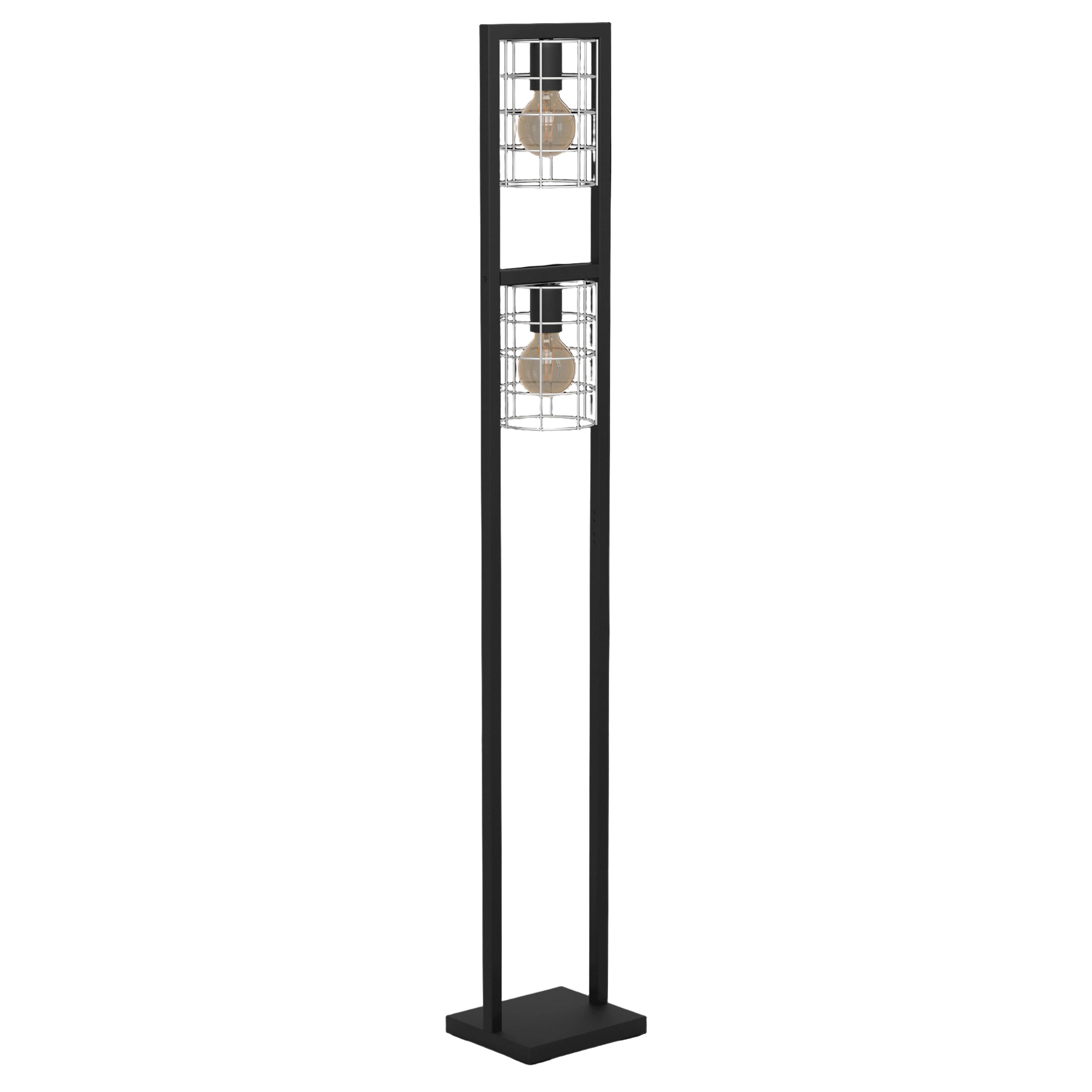 eglo jubily 2 light black metal framed floor lamp zinc wire shades