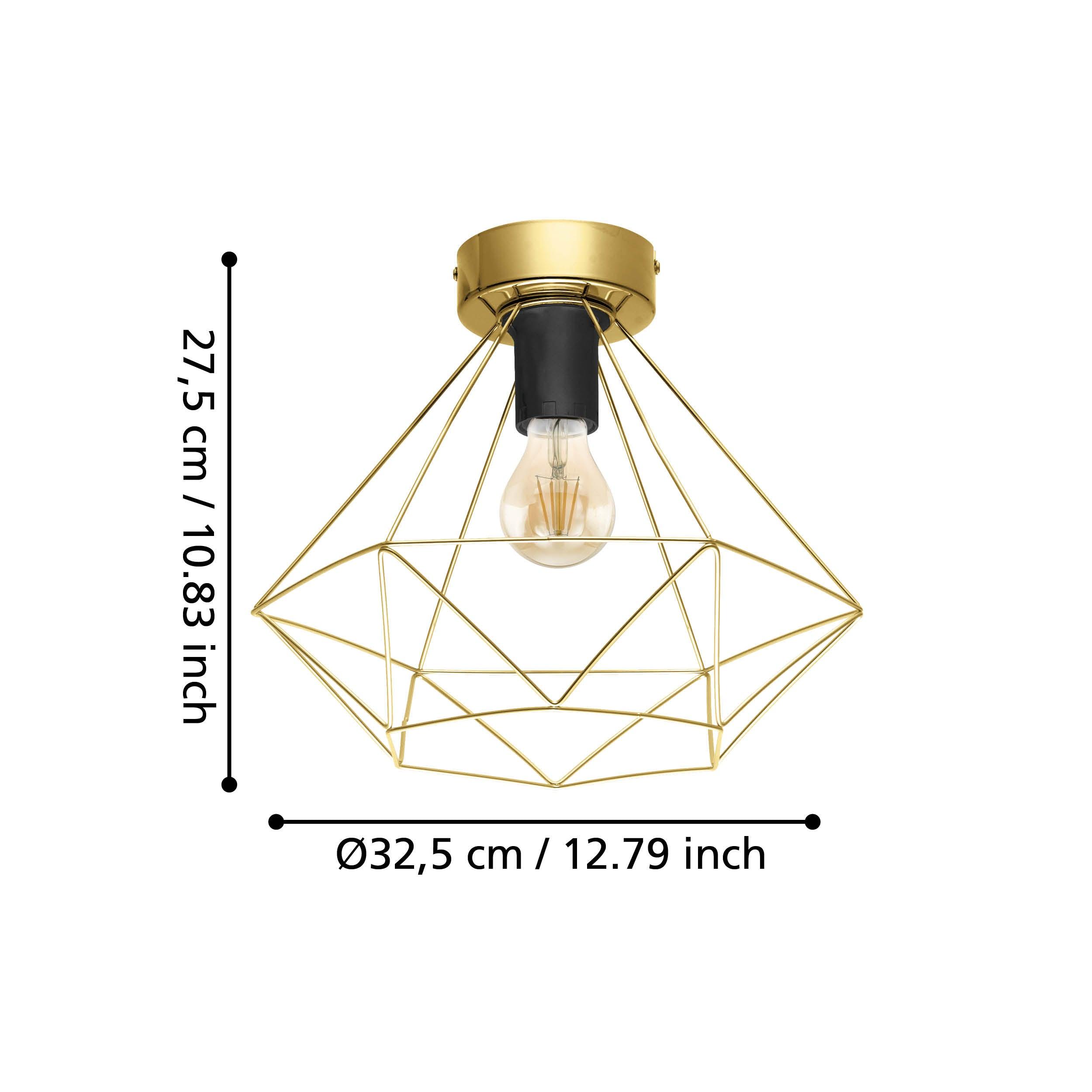 eglo tarbes gold metal flush ceiling light Kitchen Lighting Close Up