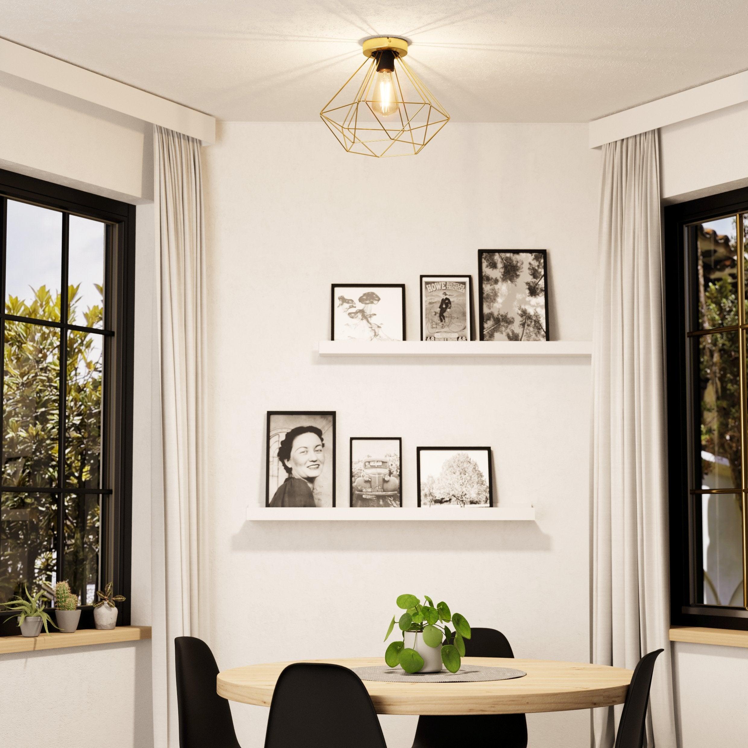 eglo tarbes gold metal flush ceiling light