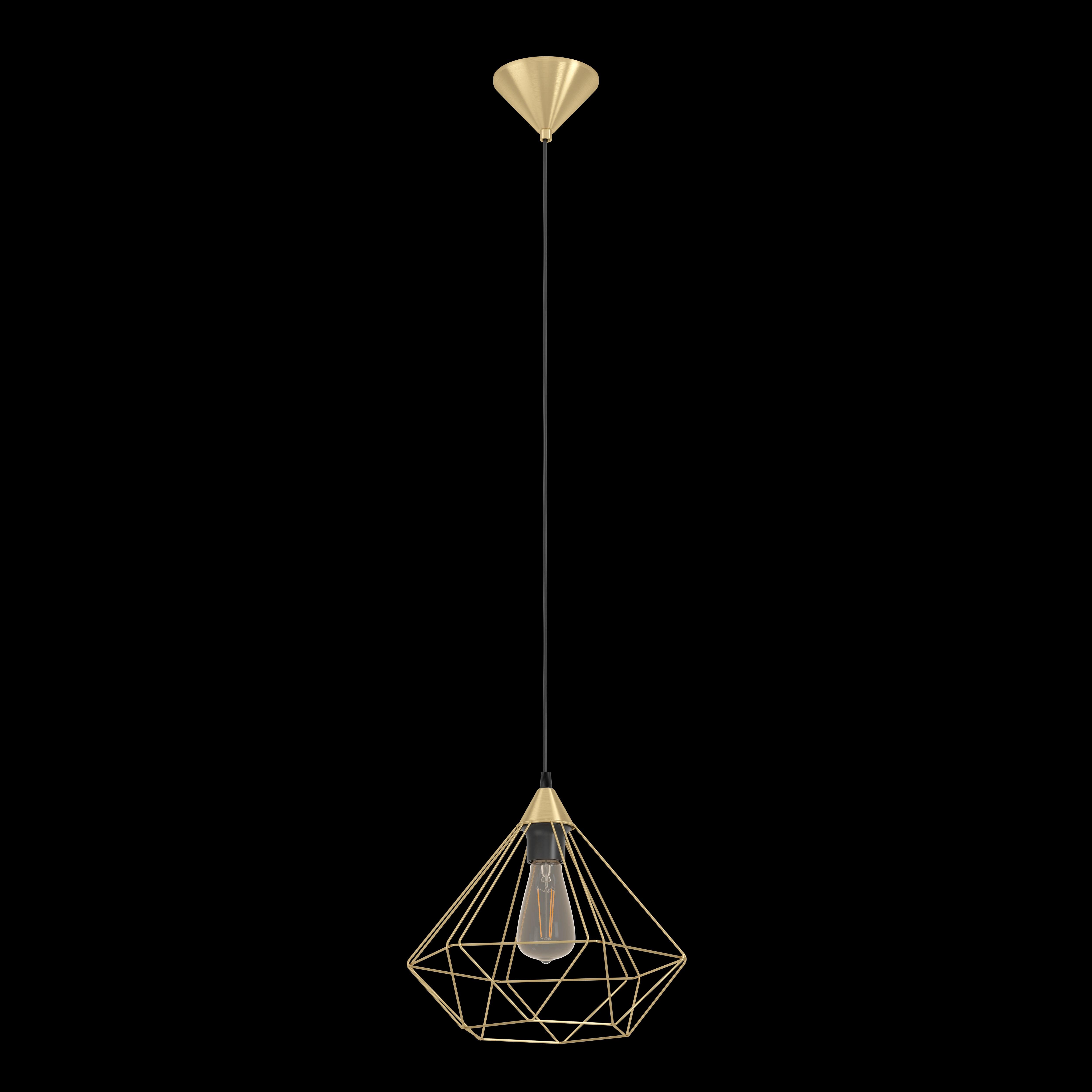 eglo tarbes brass wire diamond shaped ceiling pendant living room close up