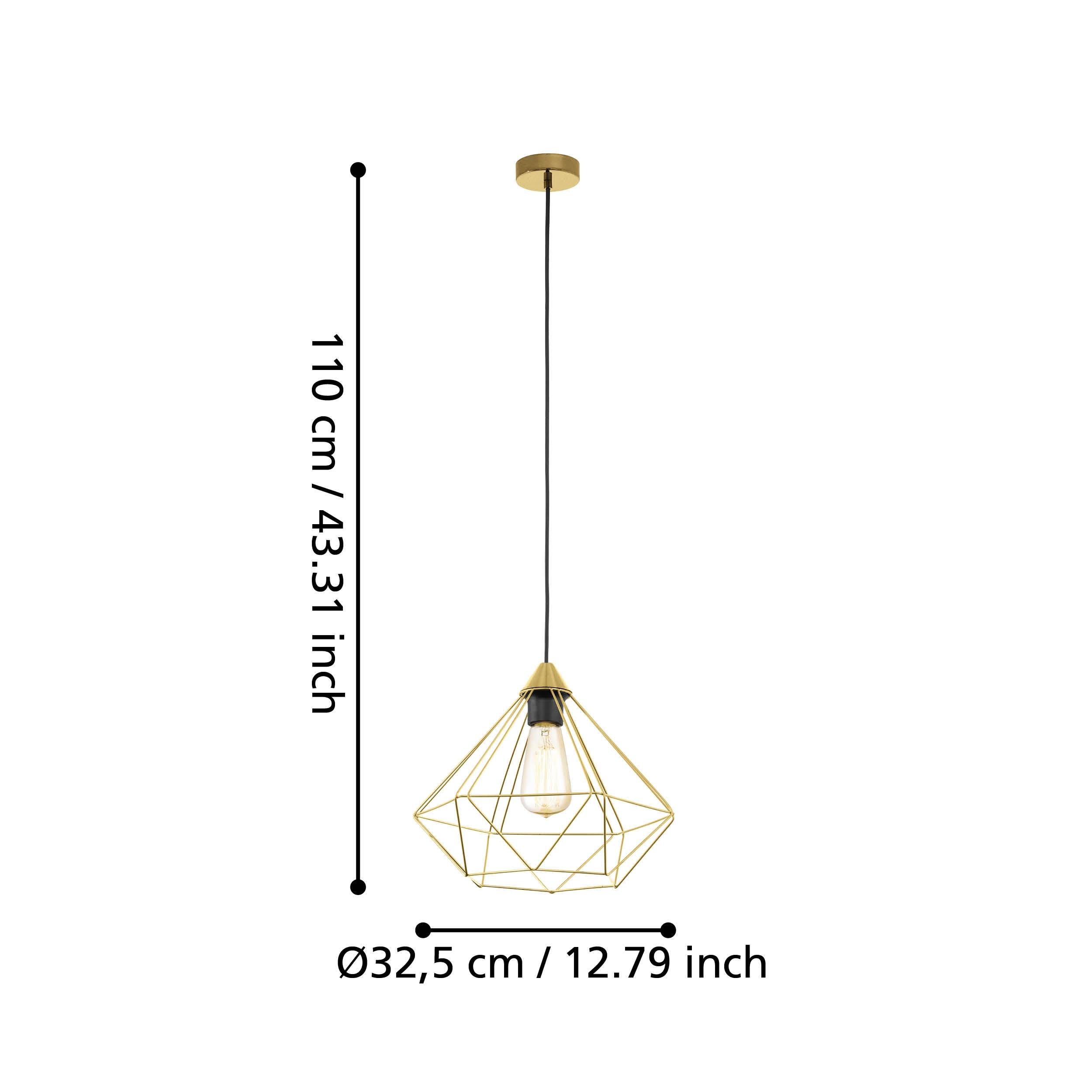 eglo tarbes brass wire diamond shaped ceiling pendant Kitchen Lighting Close Up