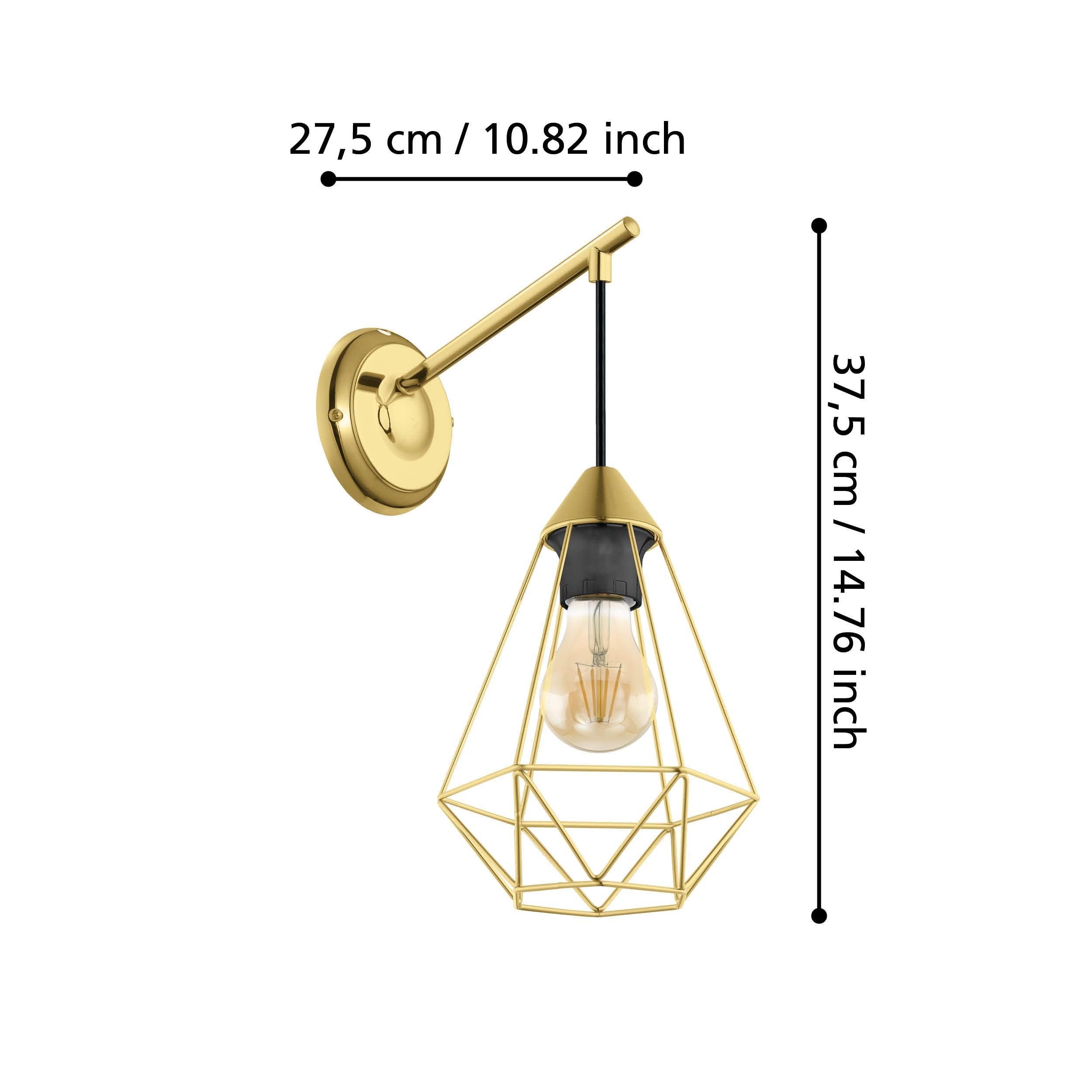 eglo tarbes brass wire caged shaded wall light