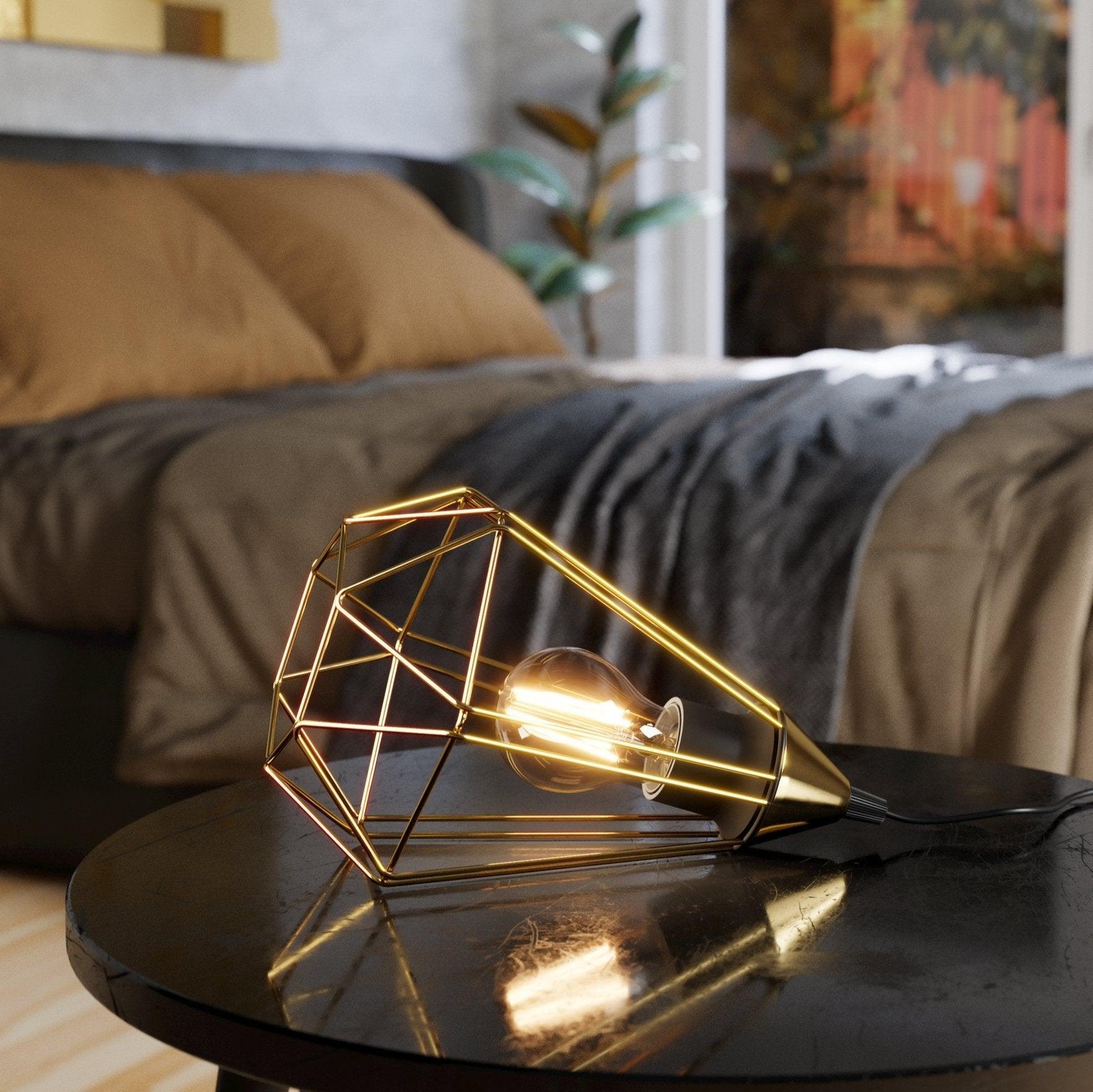 eglo tarbes brass wire table lamp