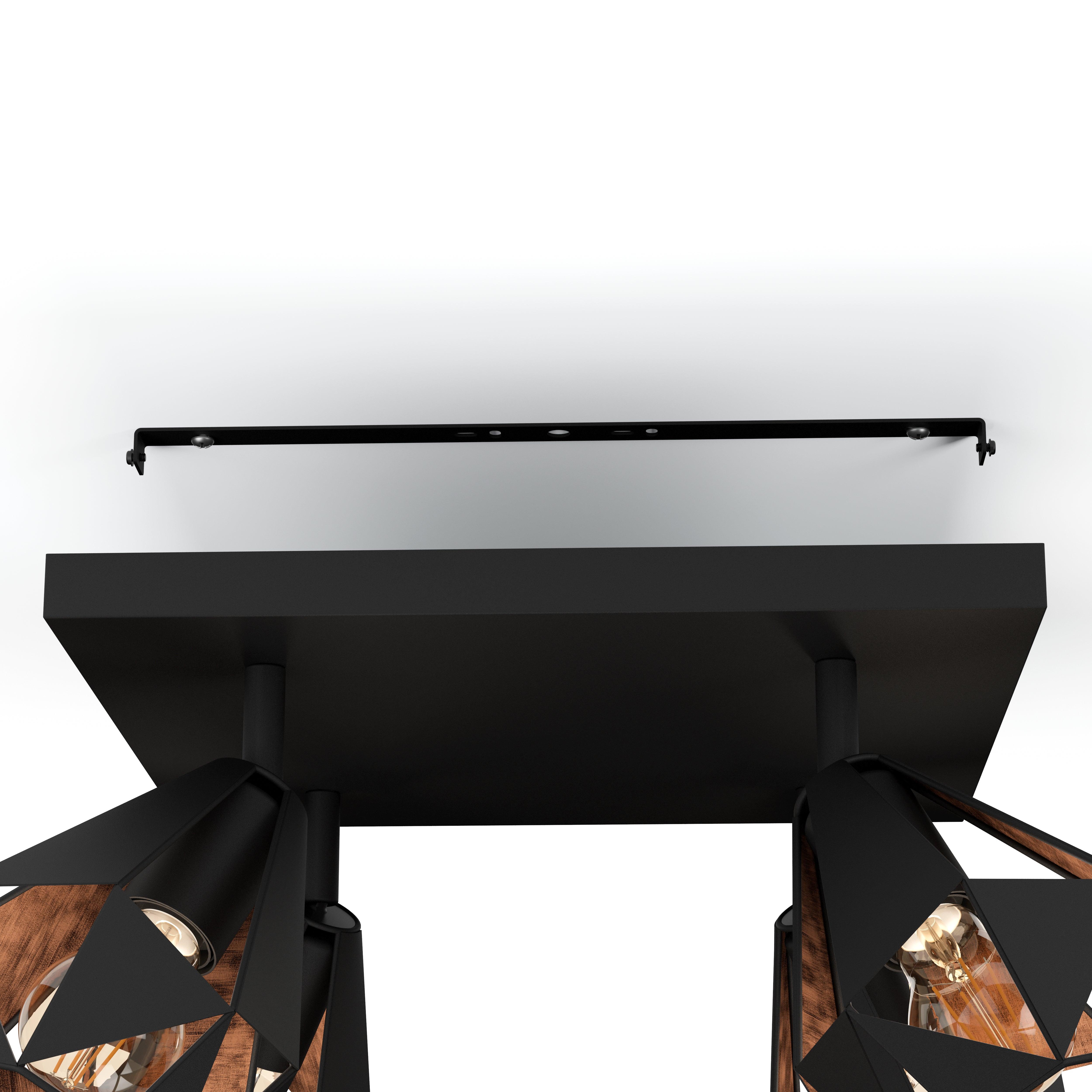 eglo carlton 7 black copper geometric 4 light plate spotlight Kitchen Lighting Close Up