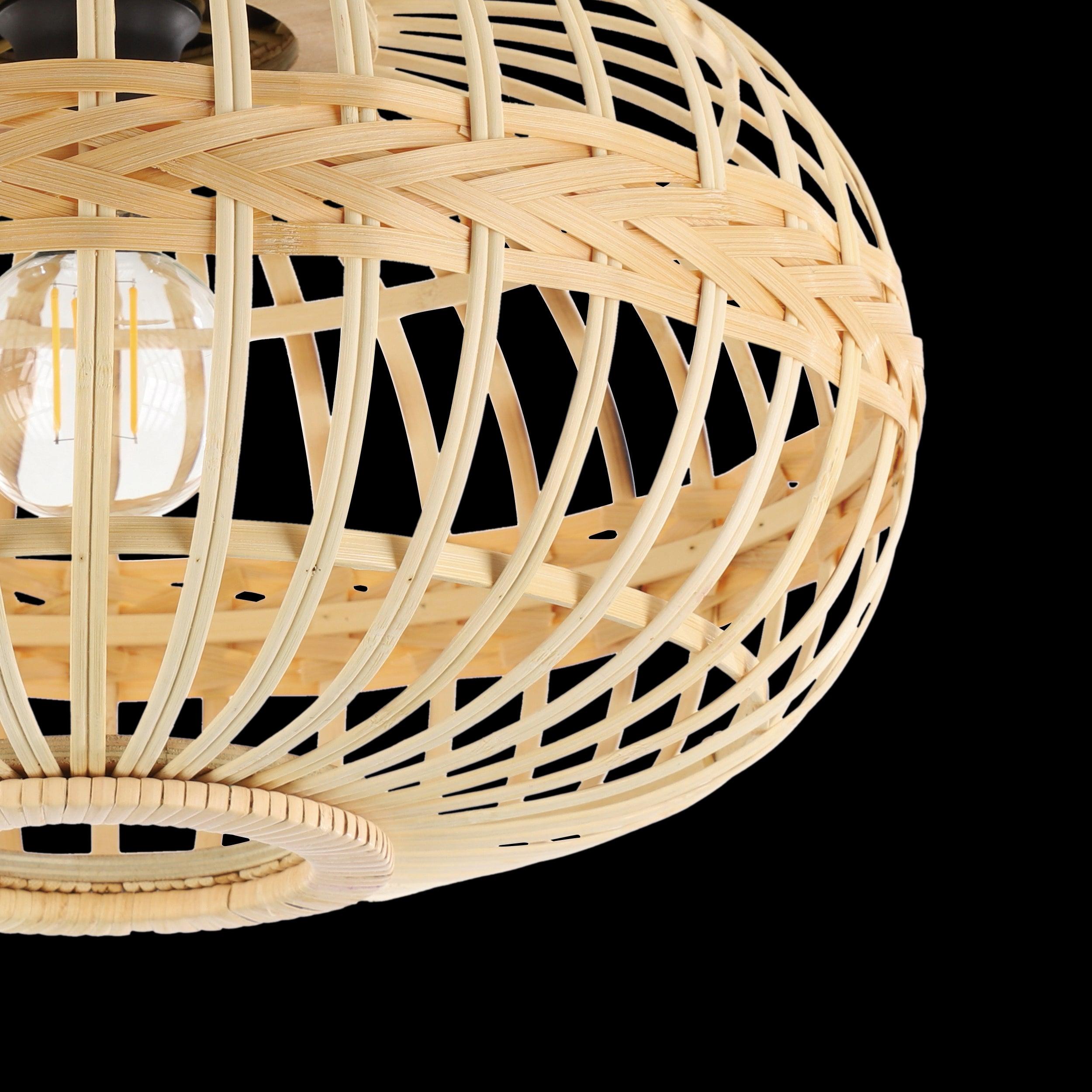 eglo amsfield flush bamboo wicker ceiling light kitchen lighting