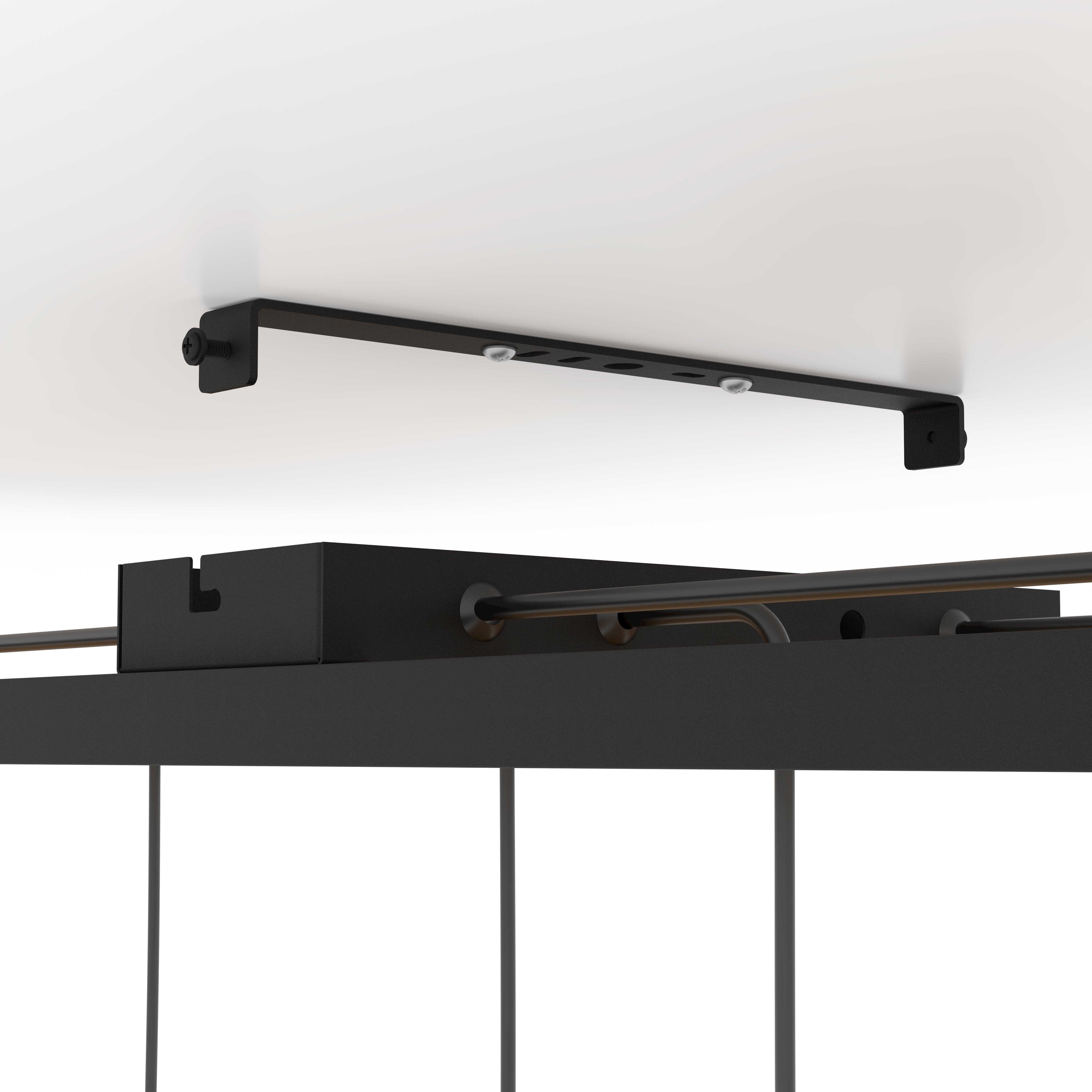 eglo consett 6 light black metal framed ceiling pendant Kitchen Lighting Close Up