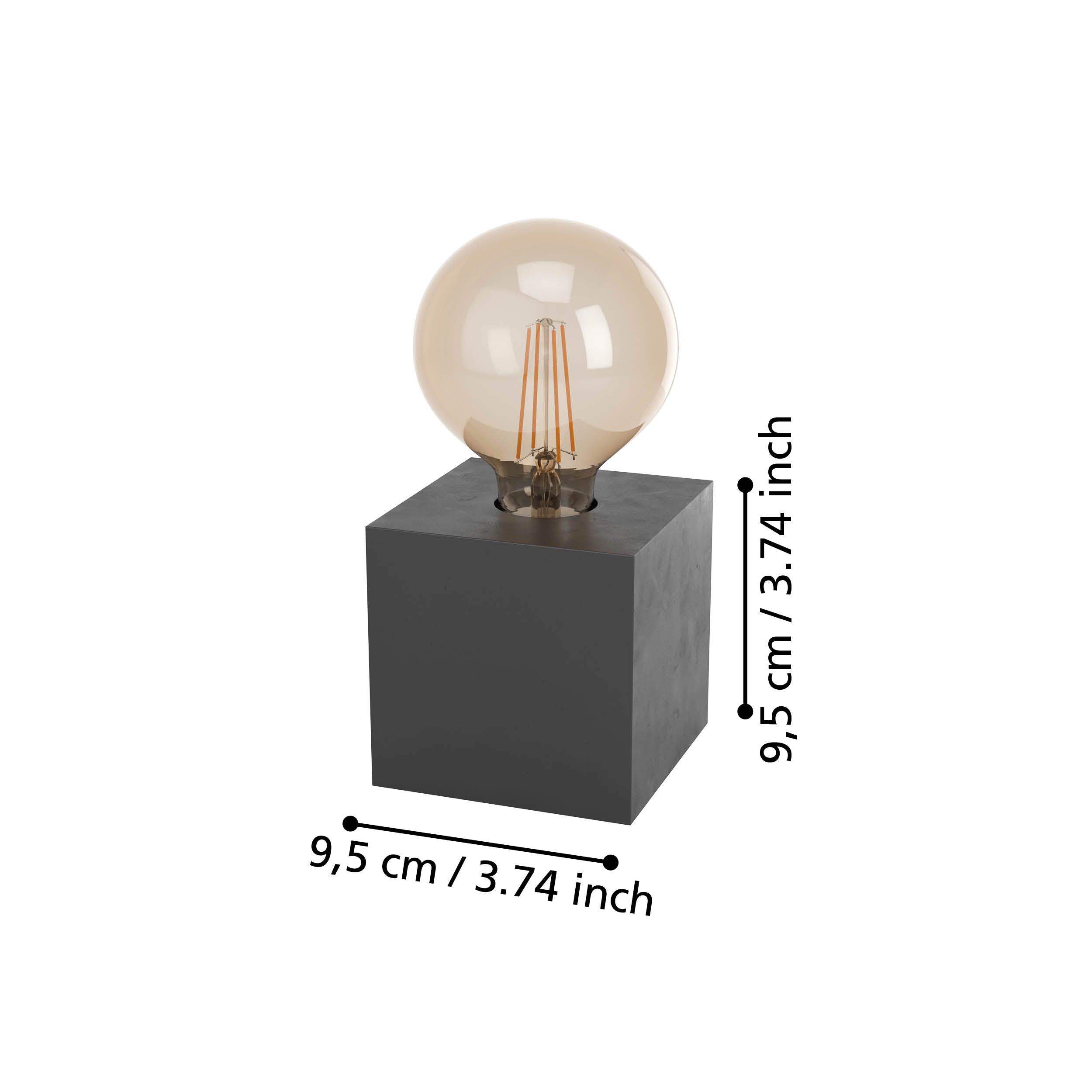 eglo prestwick 2 black cube table lamp living room close up