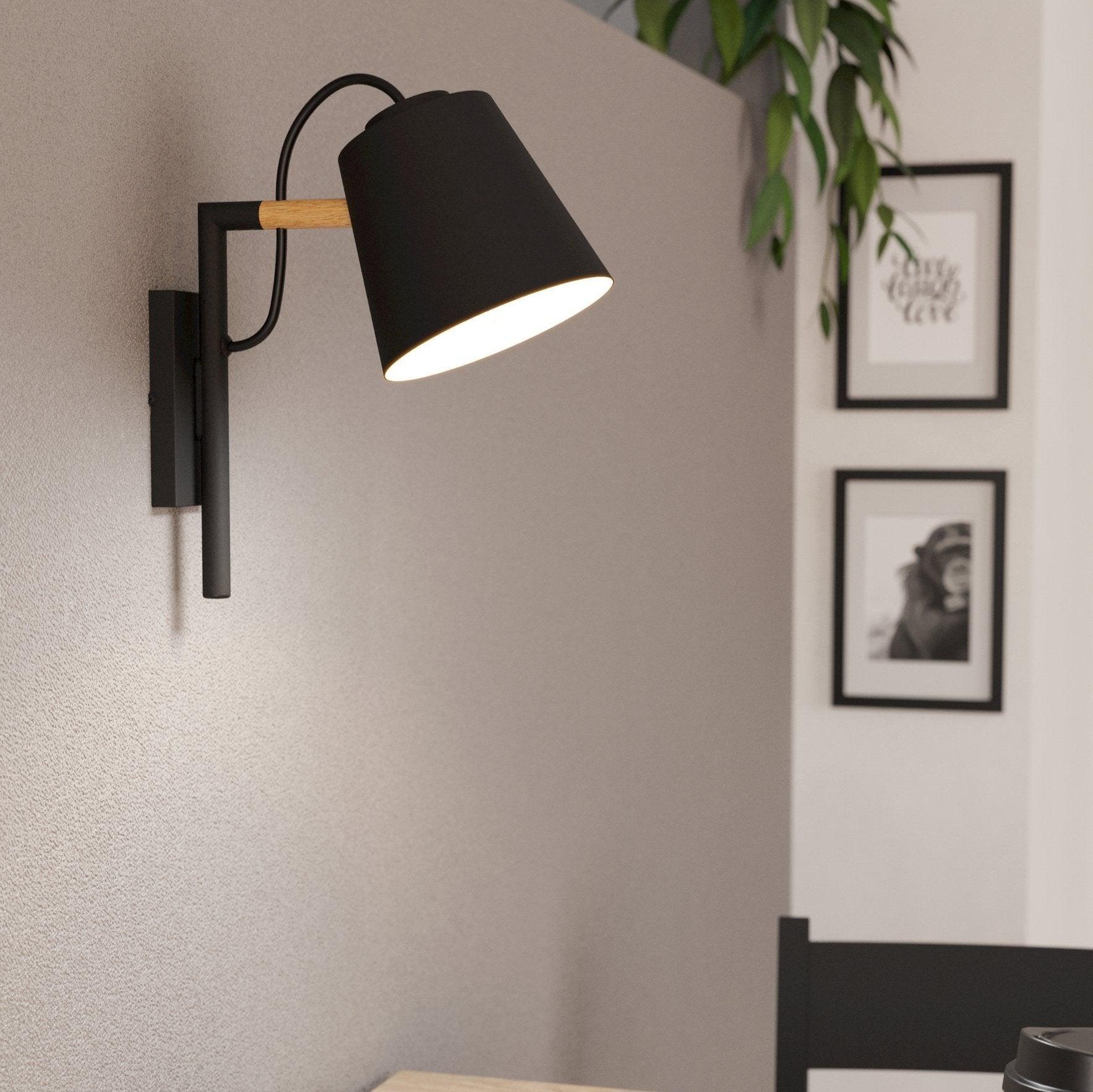 eglo lacey black linear wall light