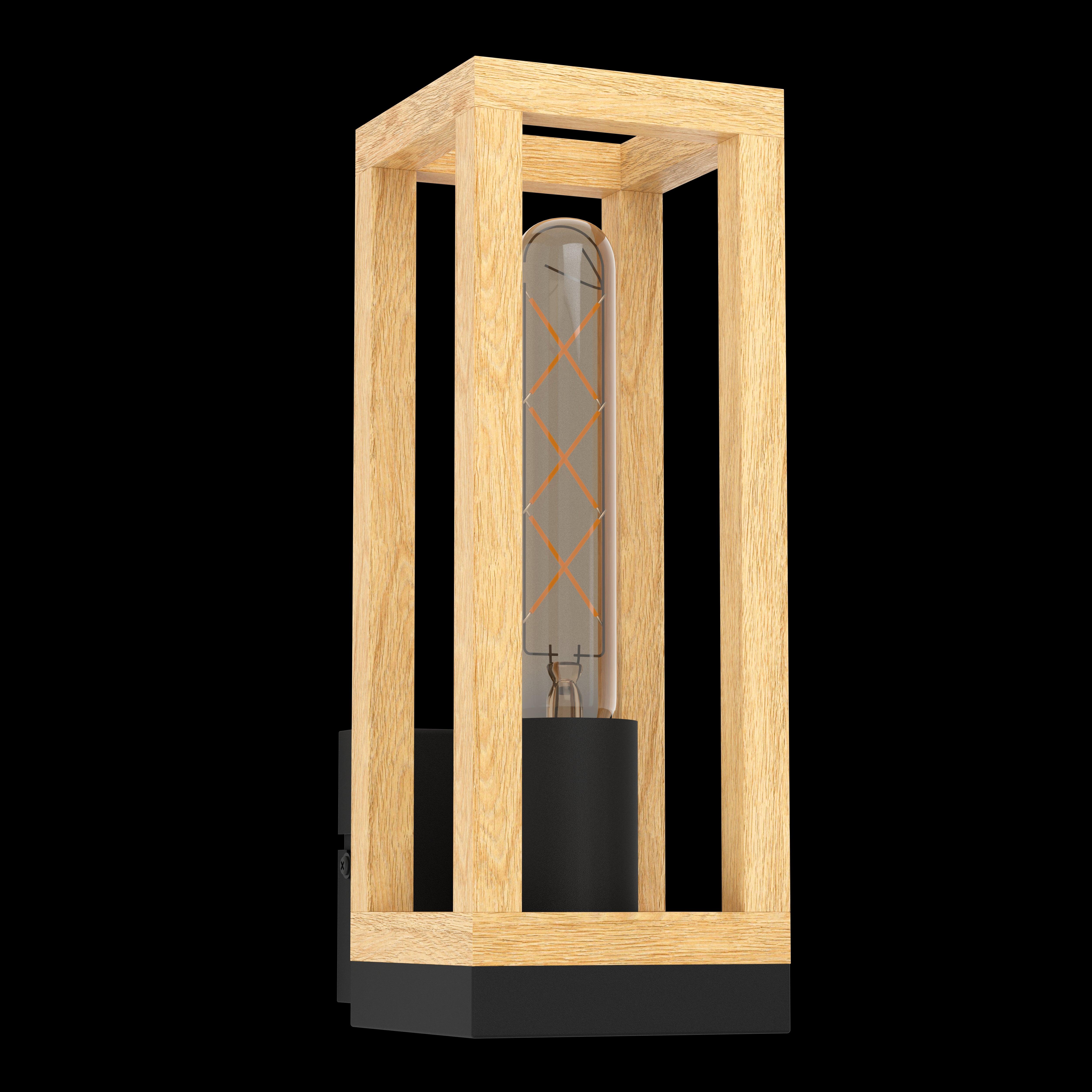 eglo nafferton black wooded framed wall light living room image