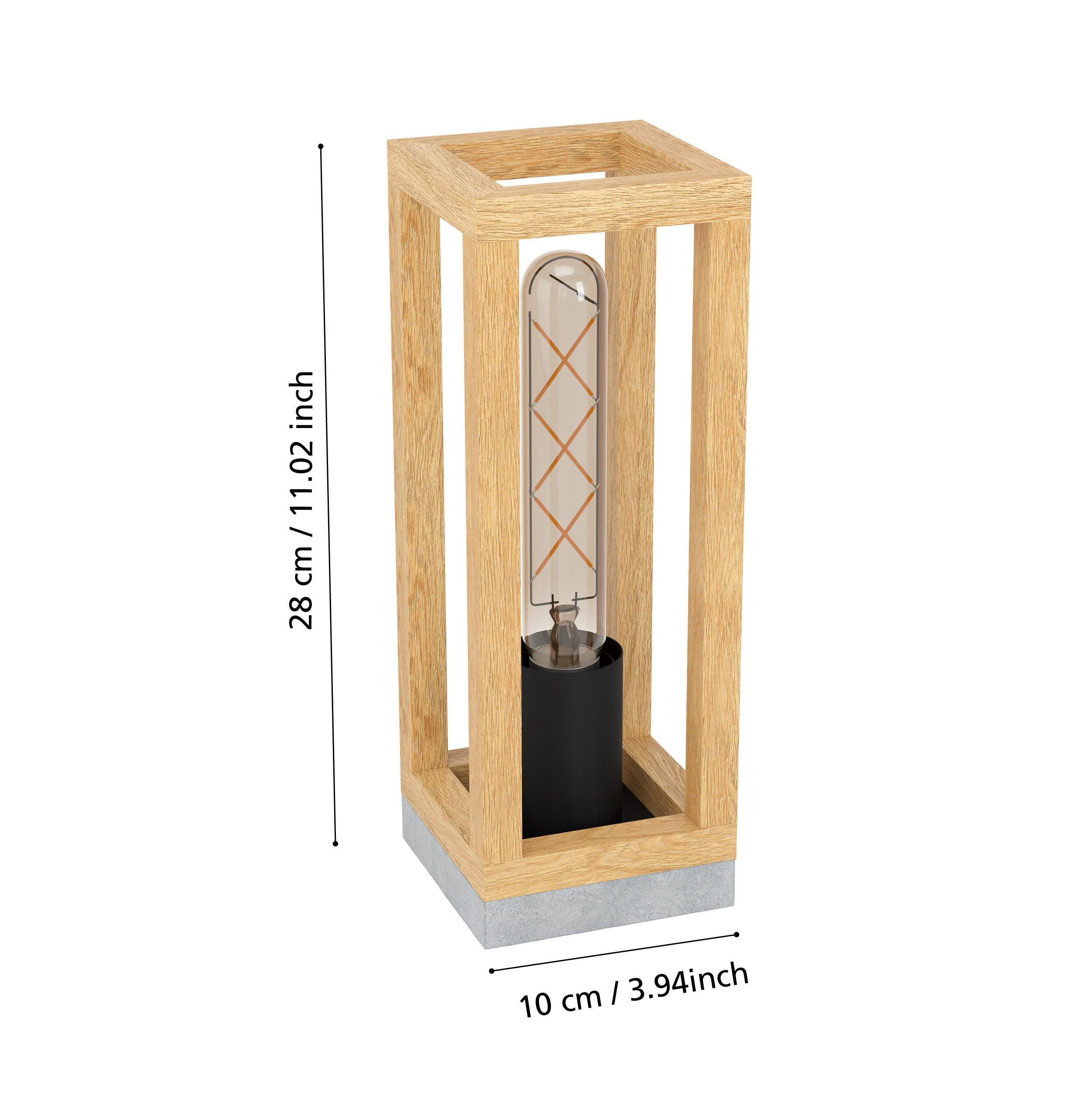 eglo nafferton black metal wood table lamp living room close up