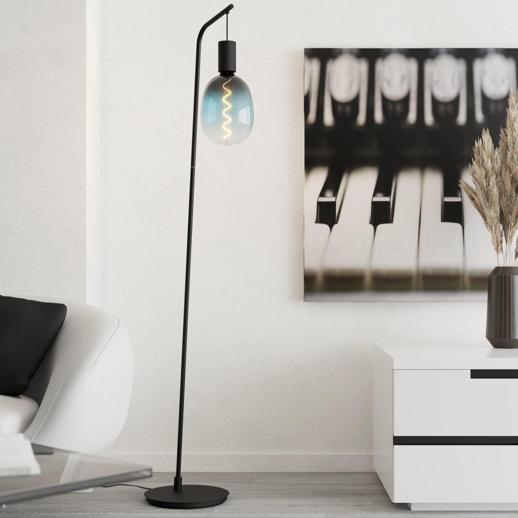 eglo cranley black metal floor lamp
