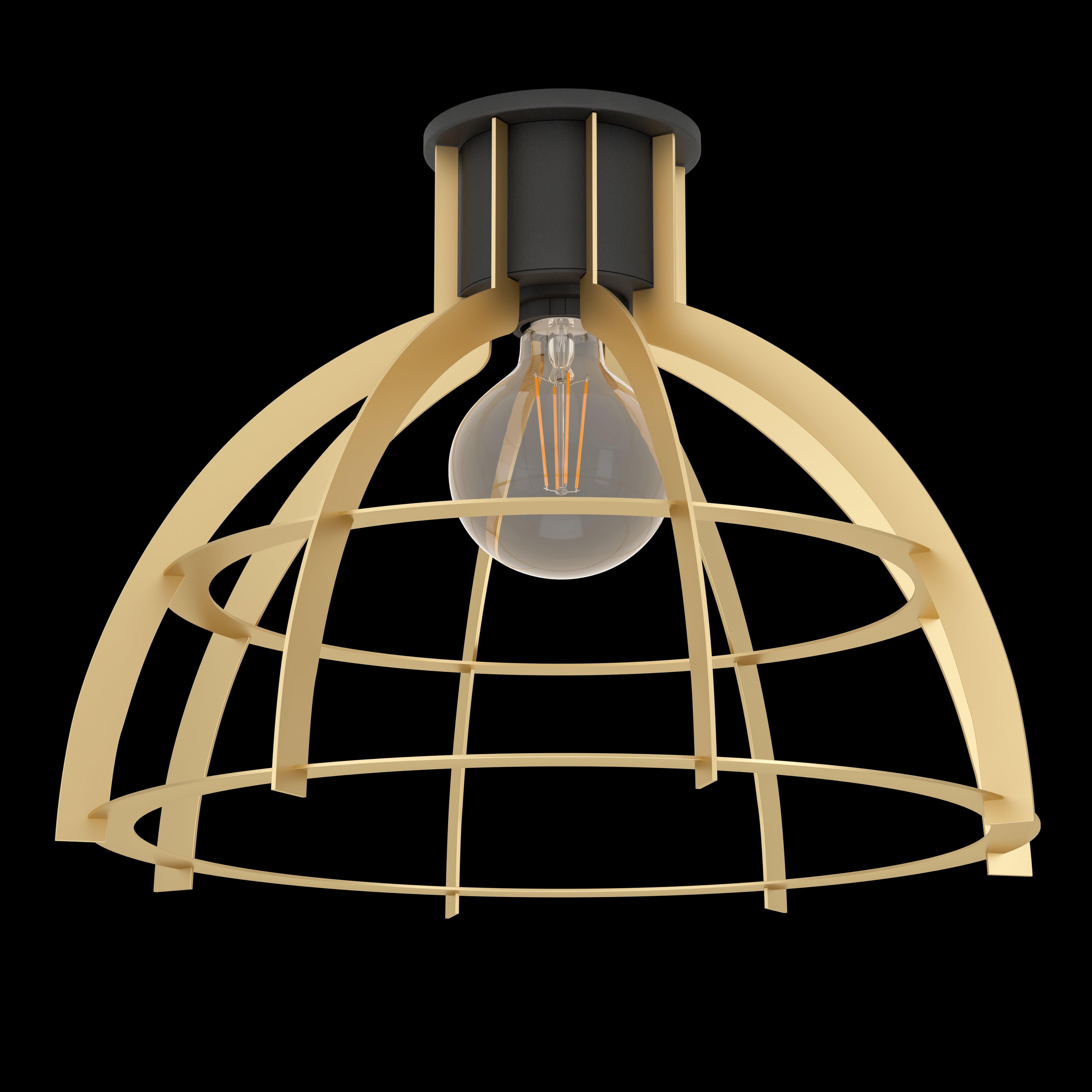 eglo stillington flush gold black ceiling light living room image