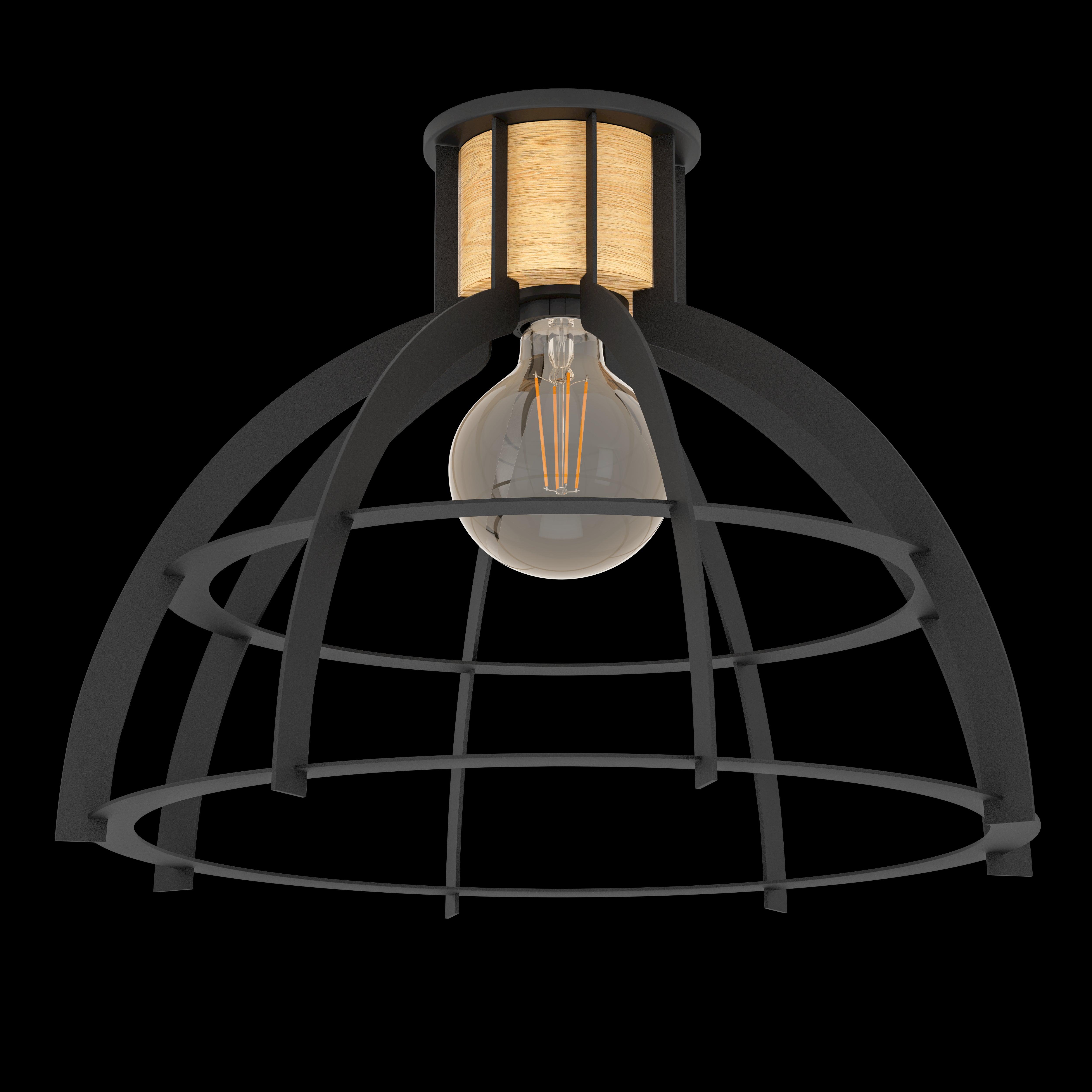 eglo stillington flush black ceiling light living room image