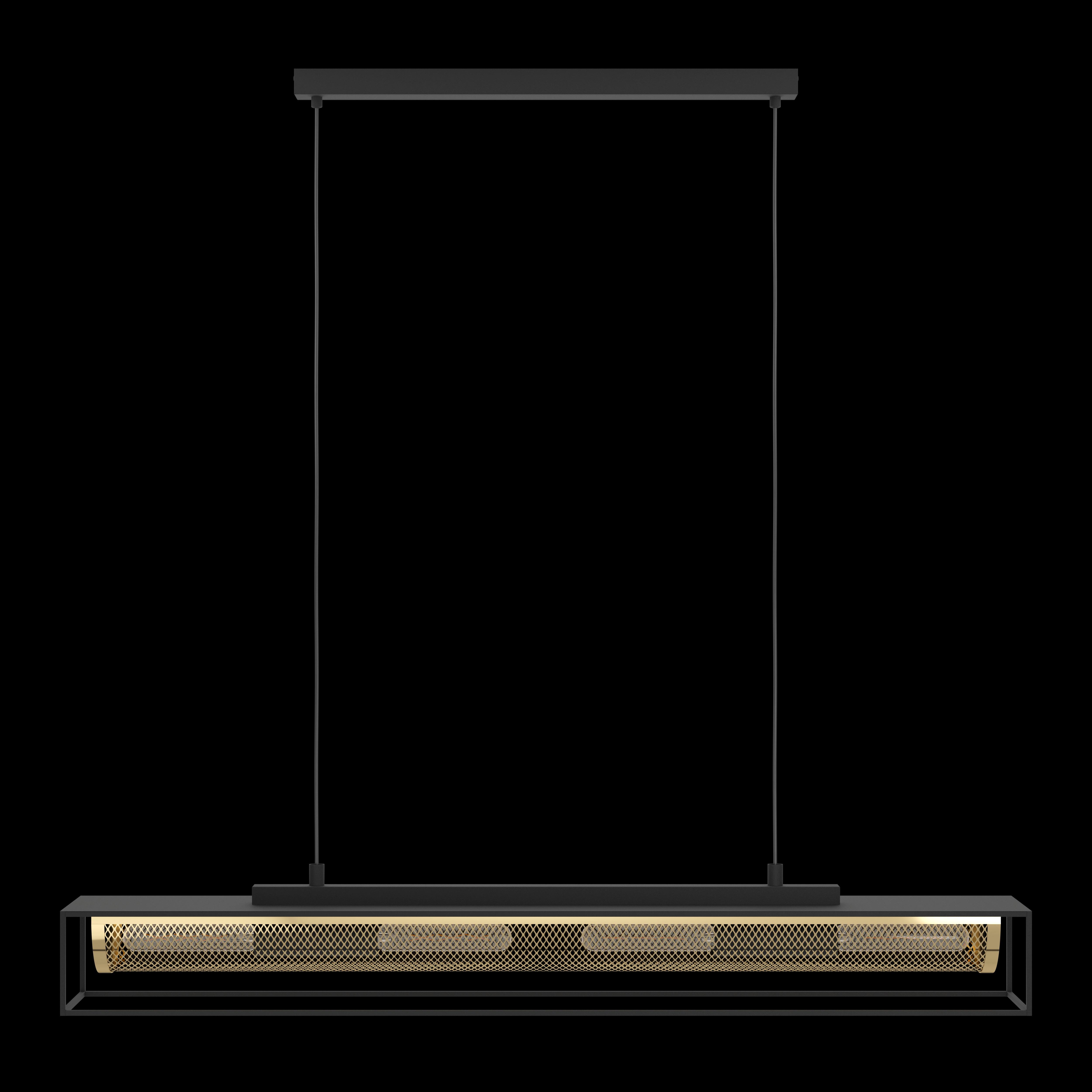 eglo nohales 4 light black gold industrial ceiling pendant living room image