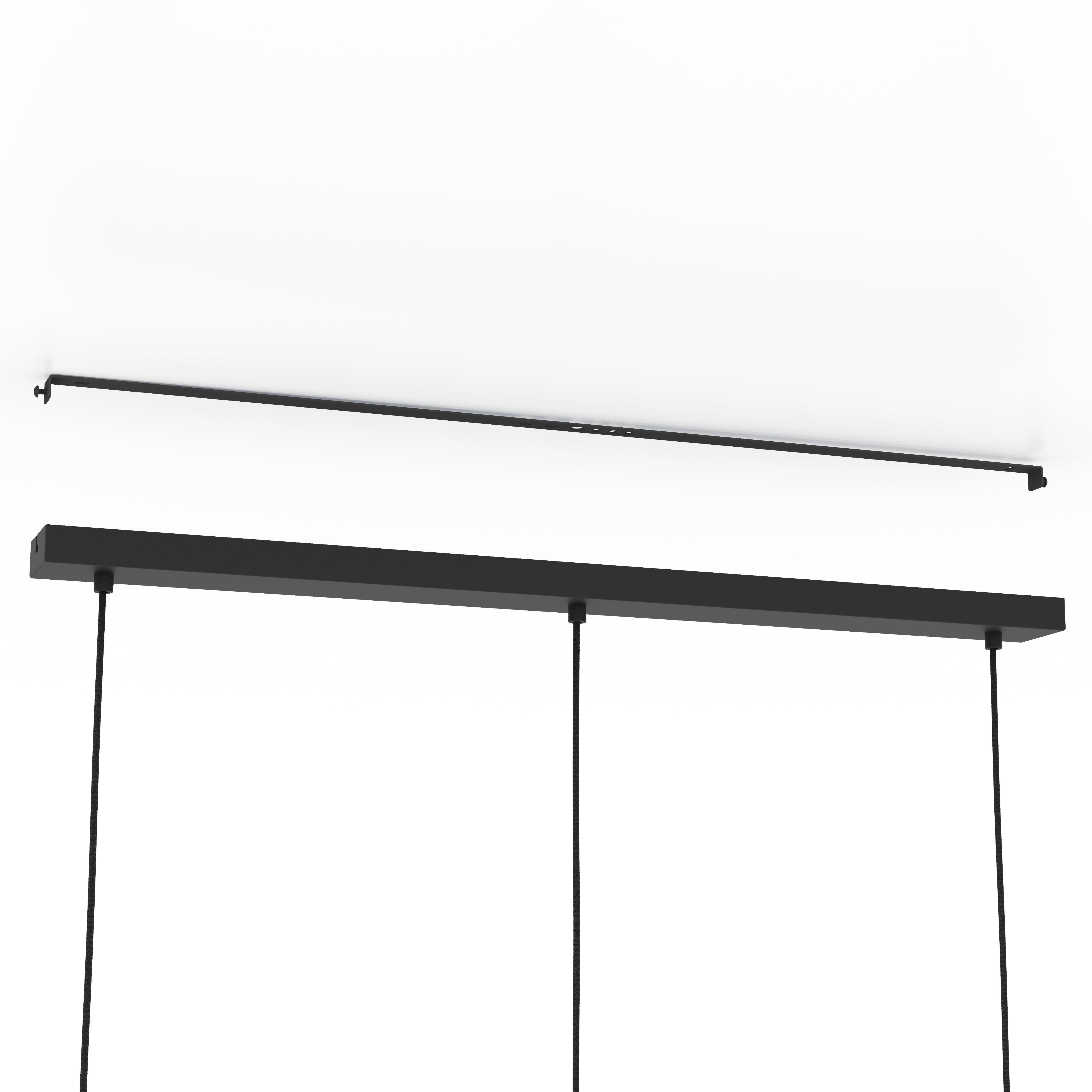 eglo evesham 3 light black metal wood ceiling pendant kitchen lighting