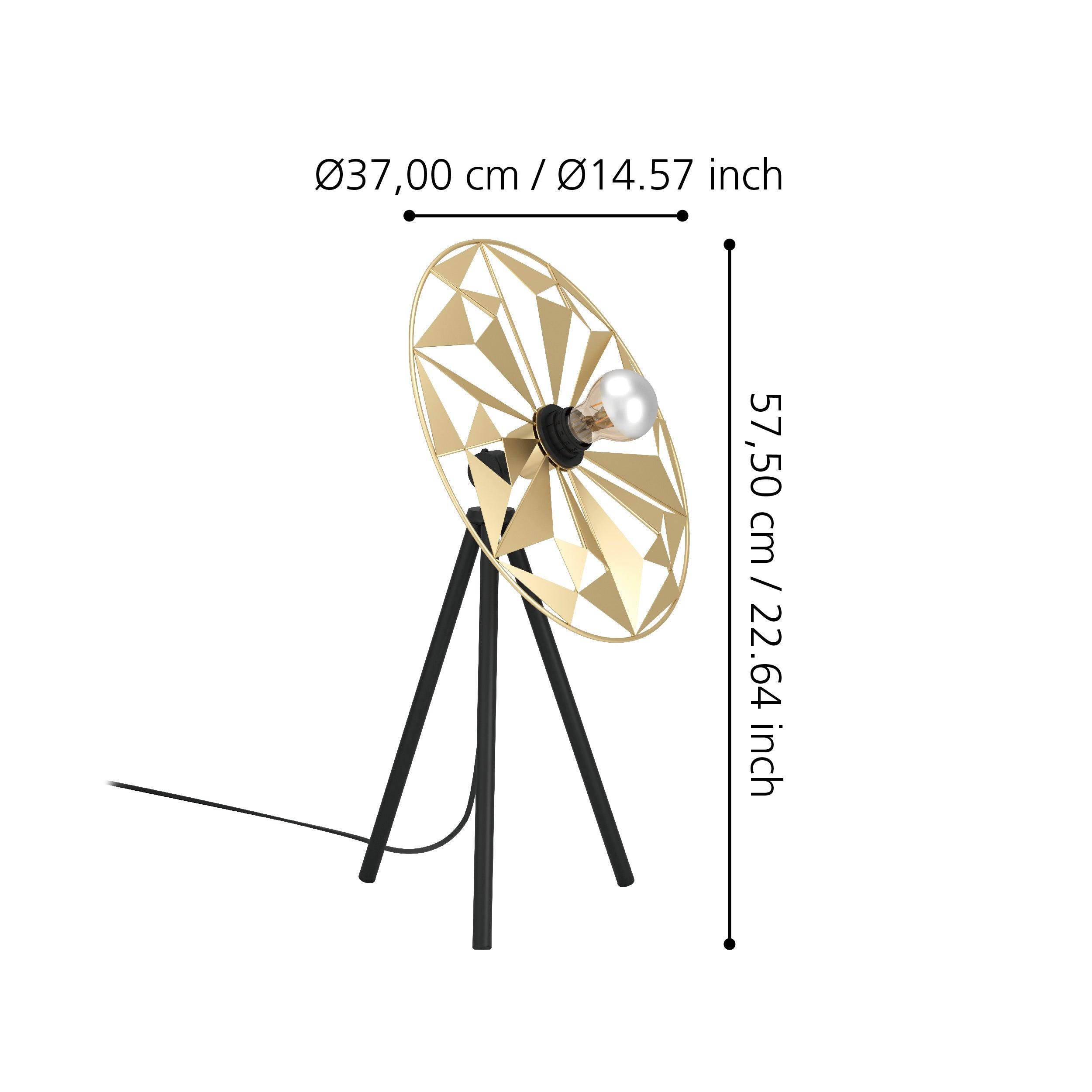 eglo castanuelo gold geometric tripod table lamp kitchen lighting