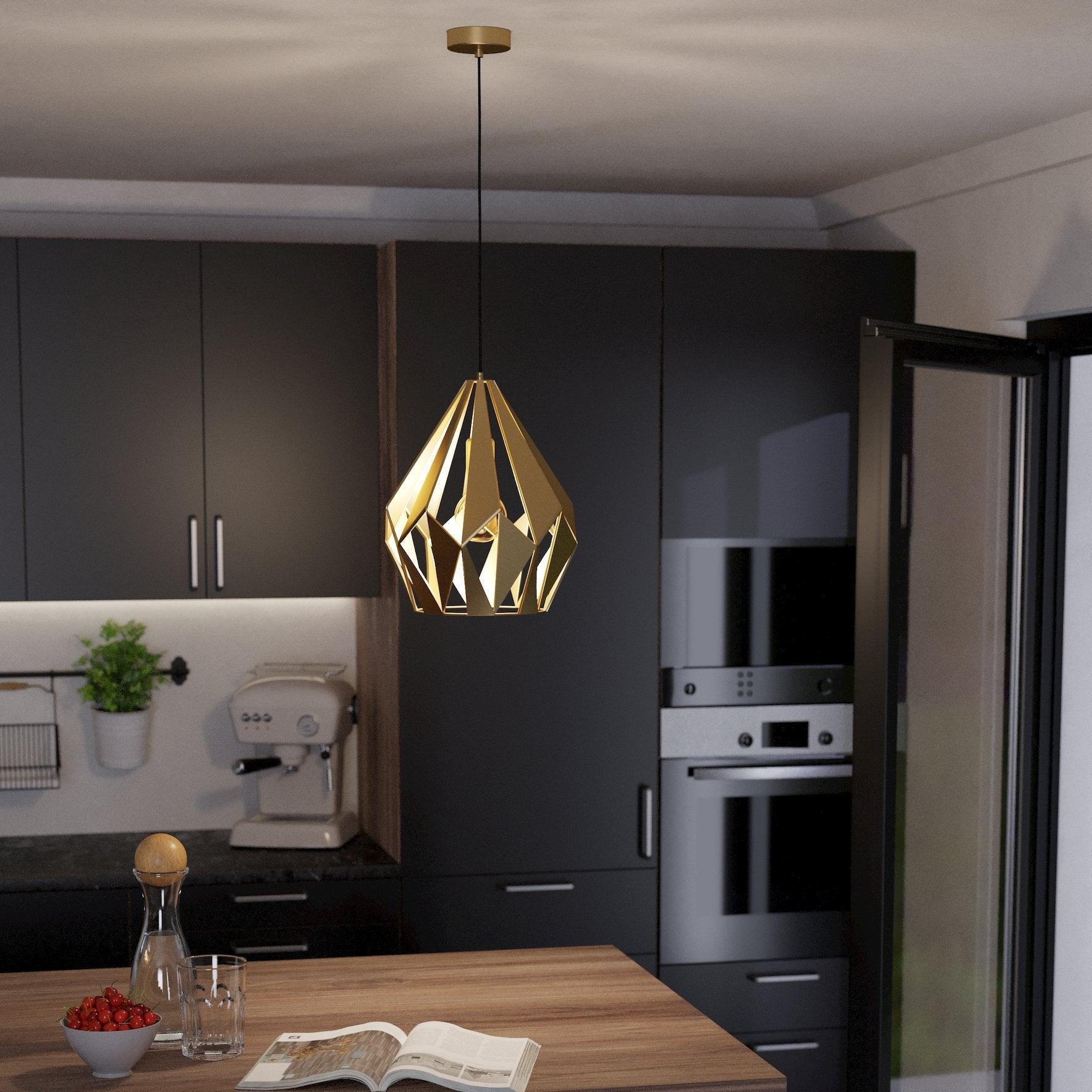 eglo carlton diamond shaped gold ceiling pendant