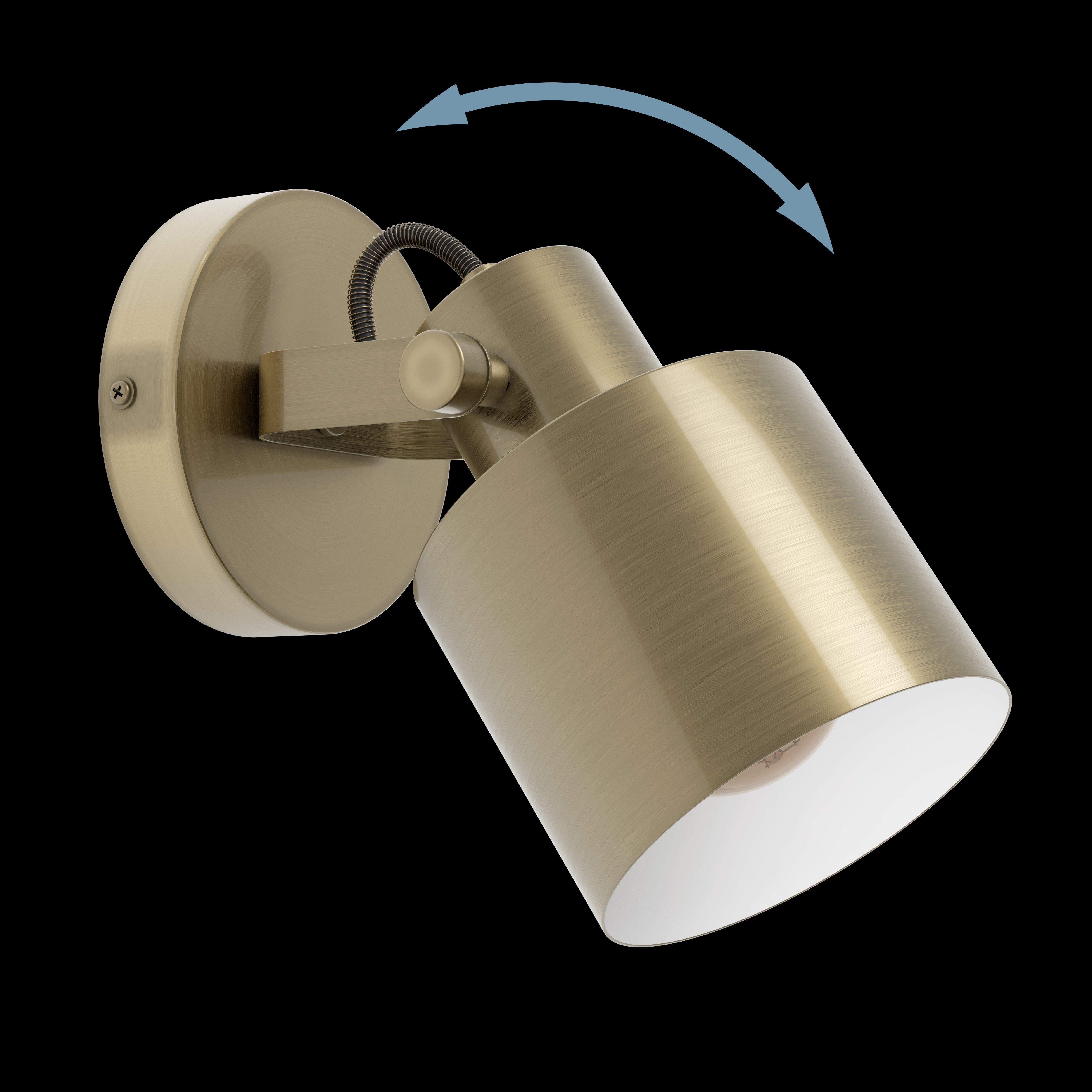 eglo southery gold wall spotlight kitchen lighting