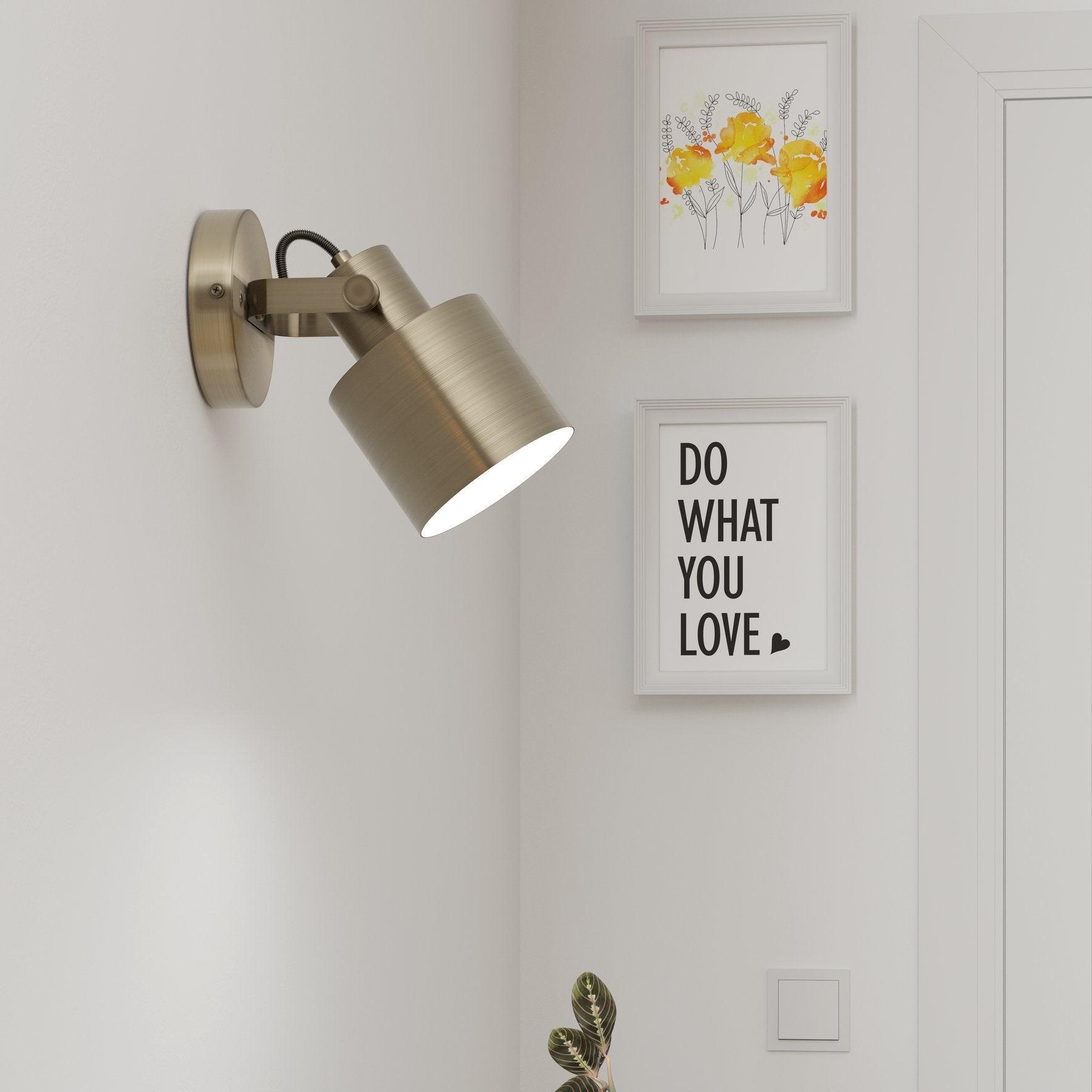 eglo southery gold wall spotlight