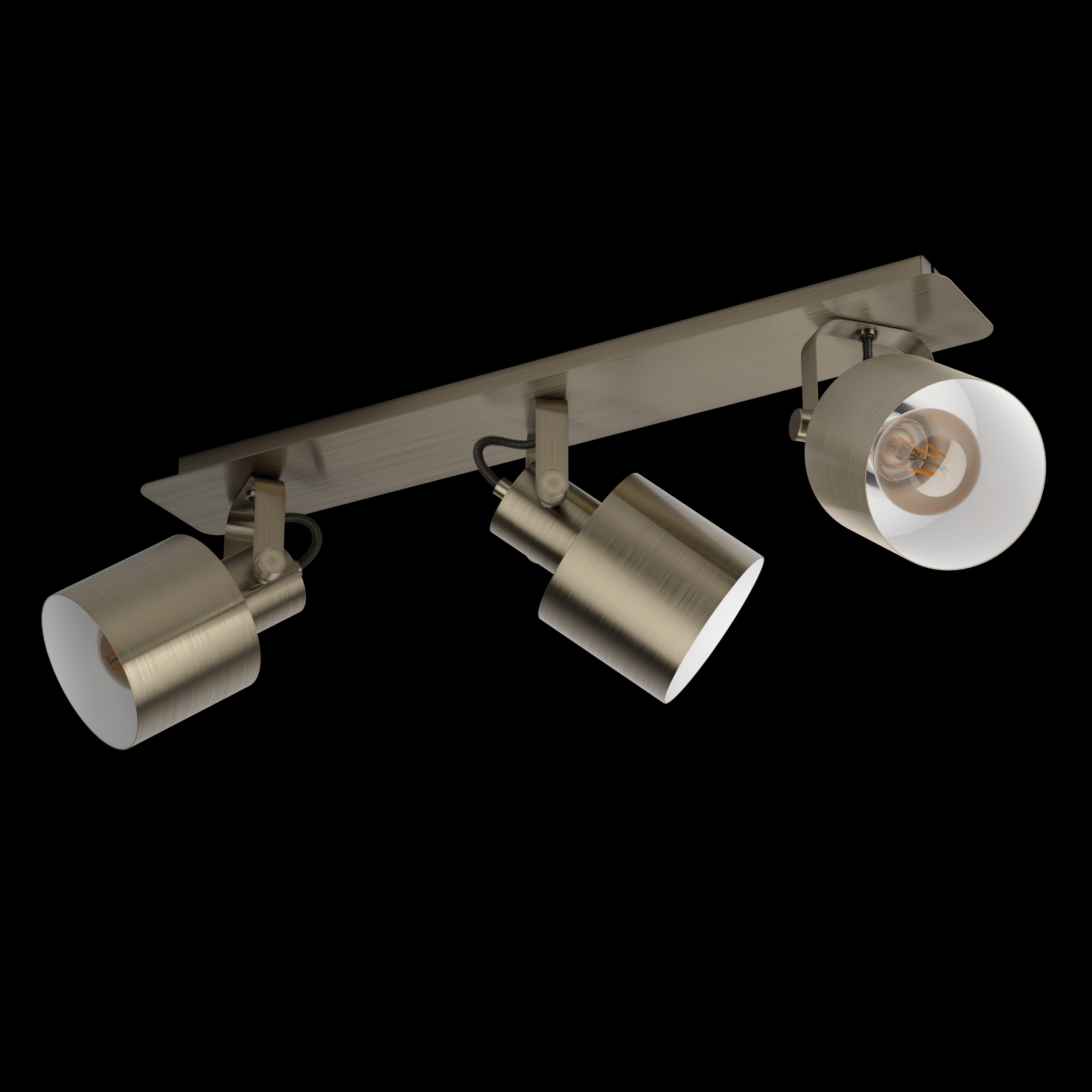 eglo southery gold 3 light bar spotlight living room image