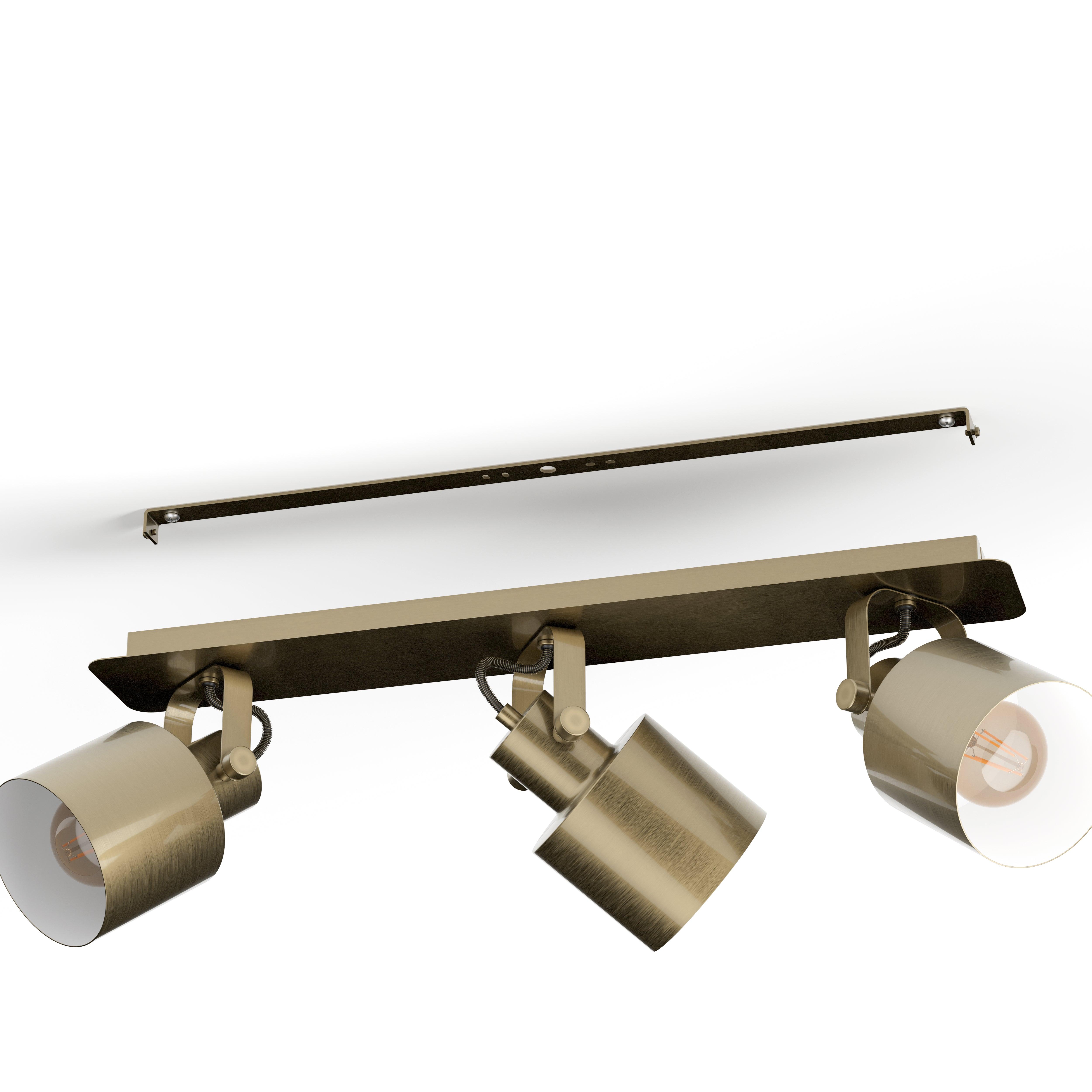 eglo southery gold 3 light bar spotlight Kitchen Lighting Close Up