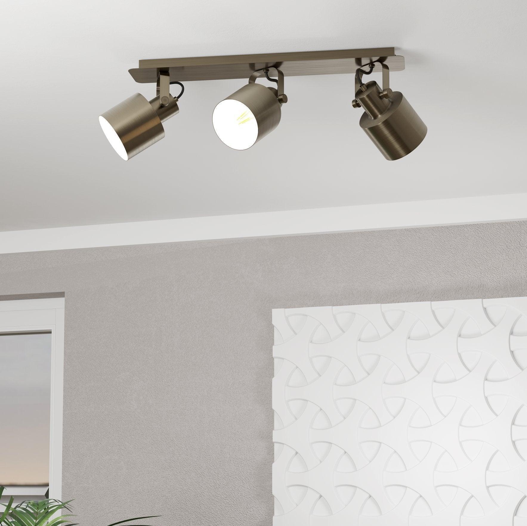 eglo southery gold 3 light bar spotlight