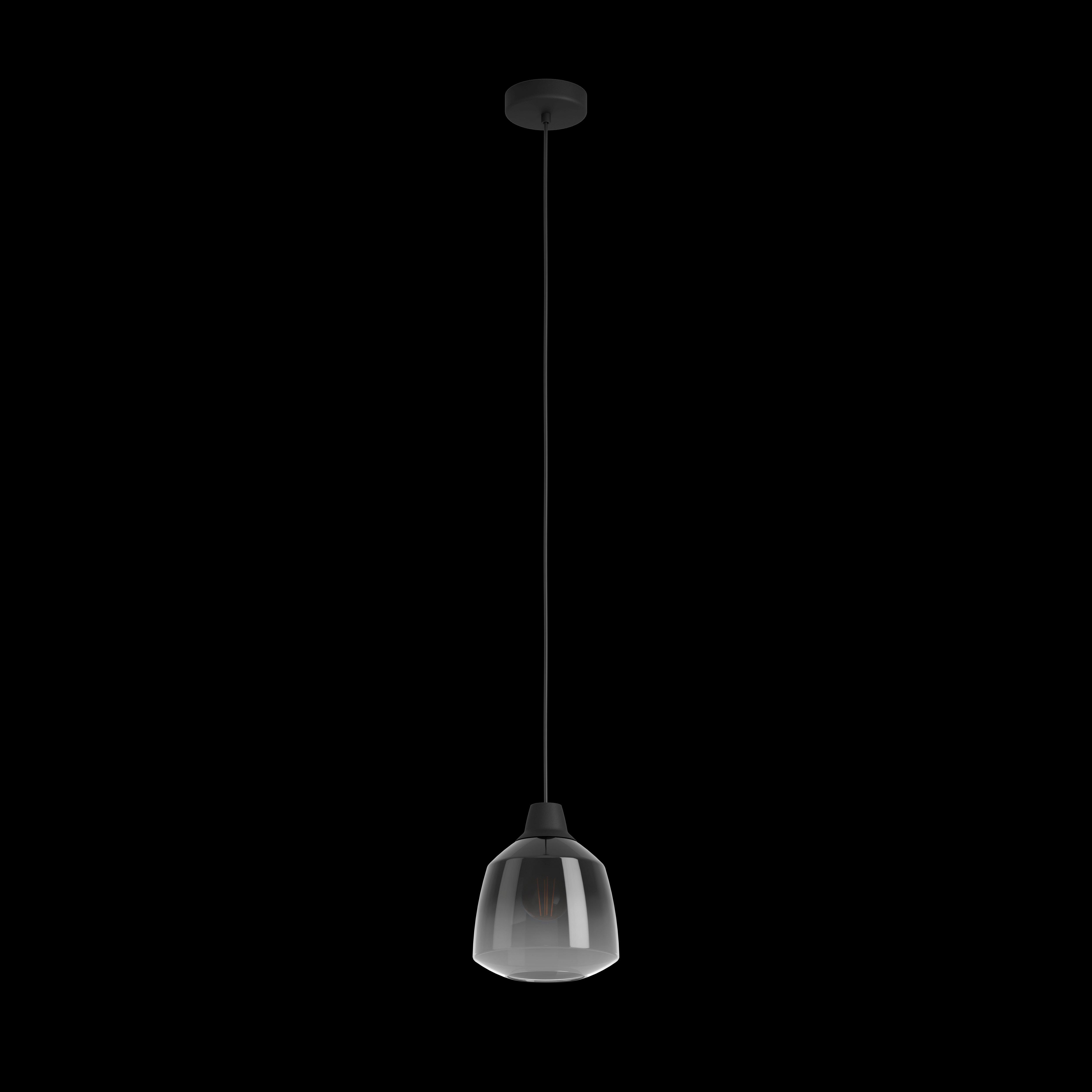 eglo sedbergh black grey glass ceiling pendant living room image