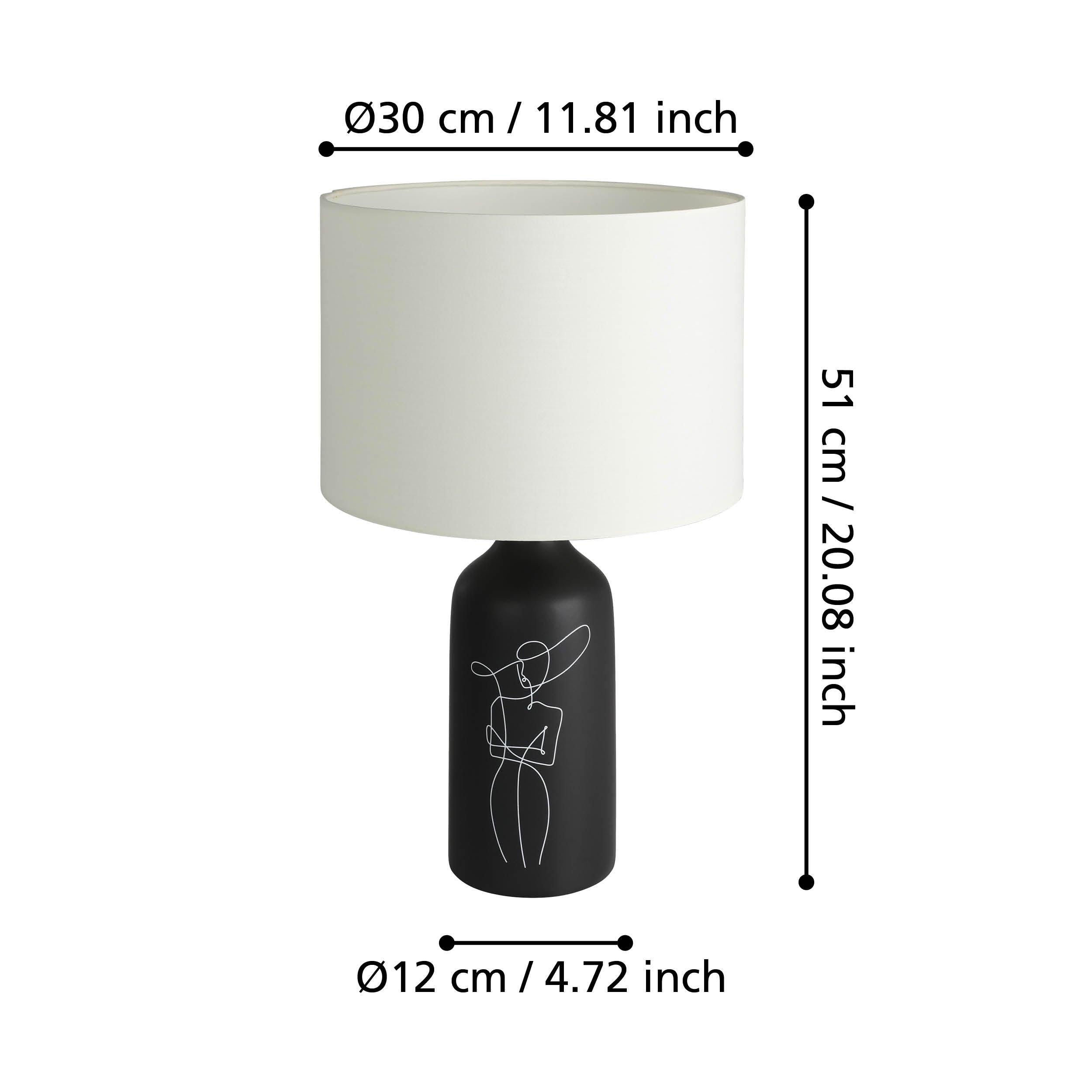 eglo vinoza black ceramic table lamp white shade Kitchen Lighting Close Up