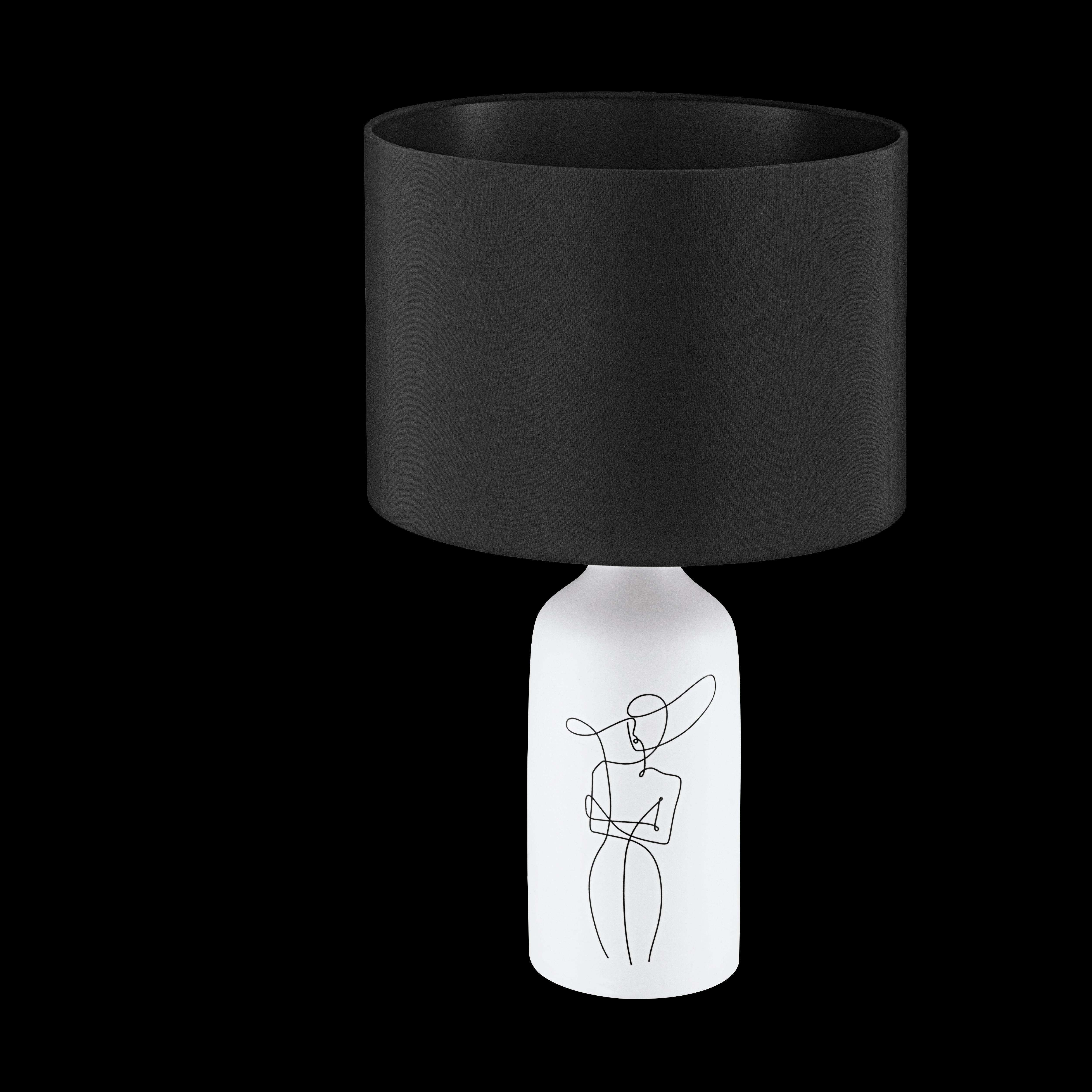 eglo vinoza white ceramic table lamp black shade living room image